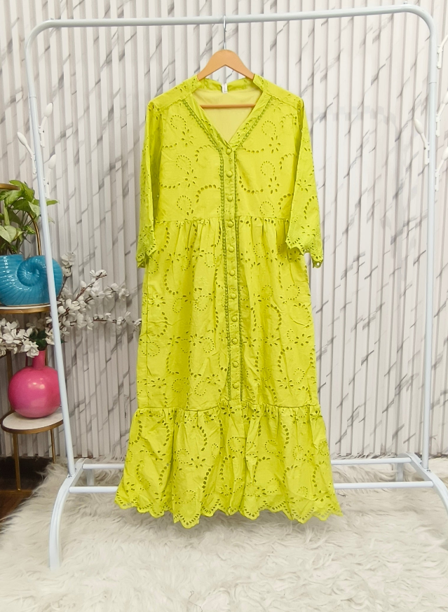 Schiffli Long Dress