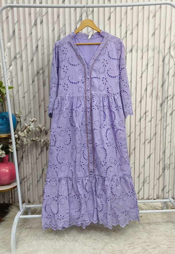 Schiffli Long Dress