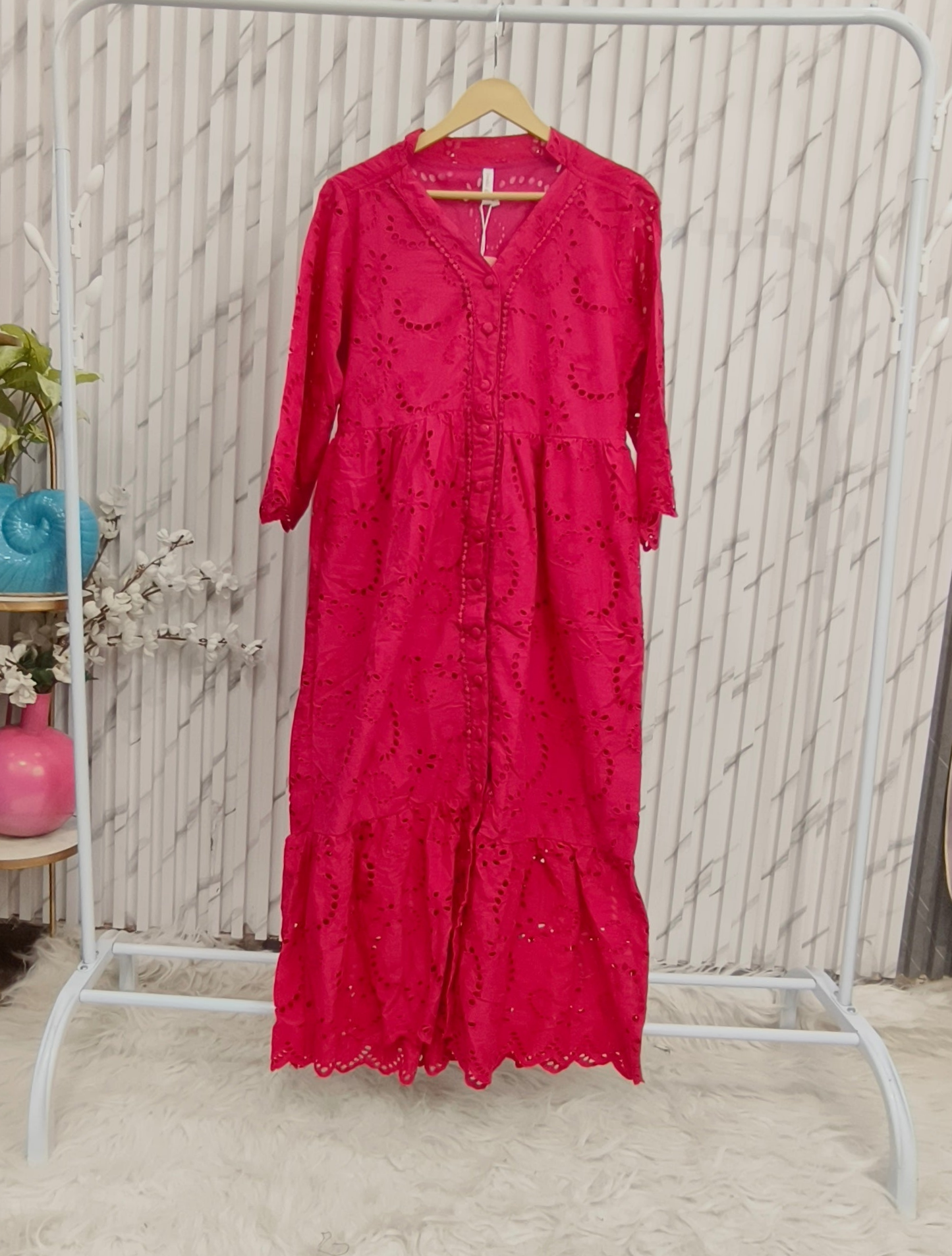 Schiffli Long Dress