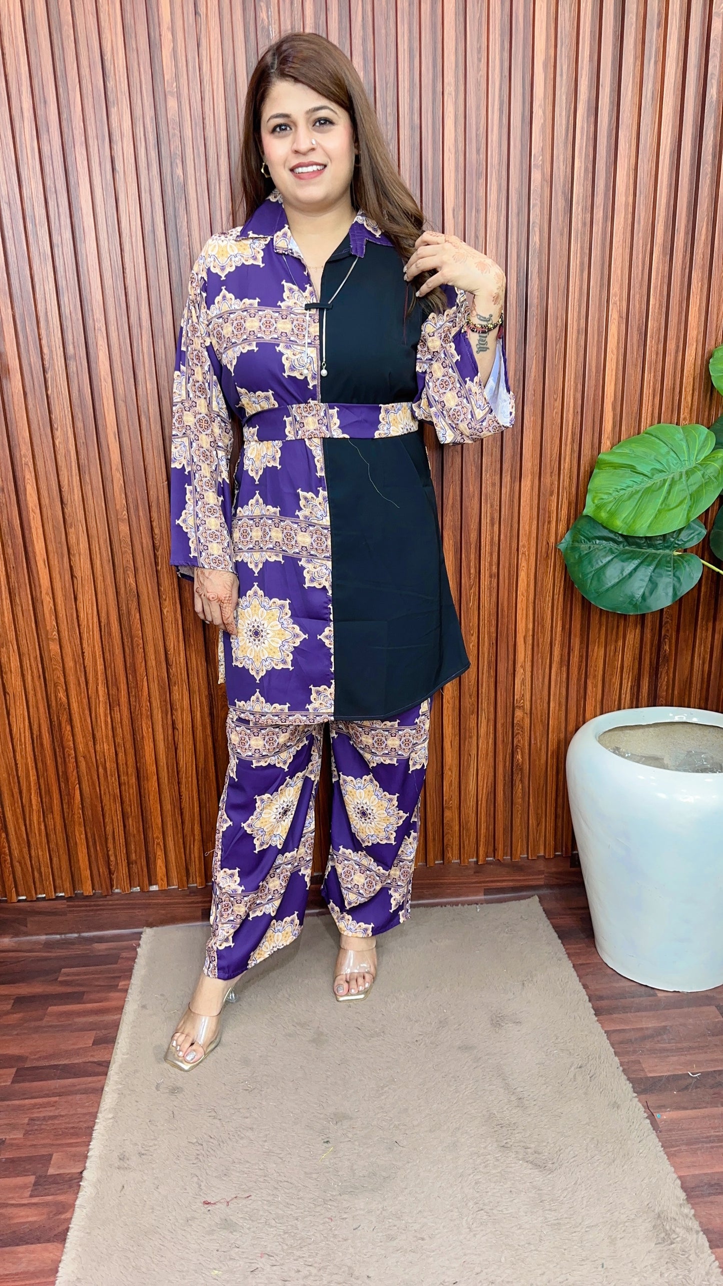 Digital flower print coord set