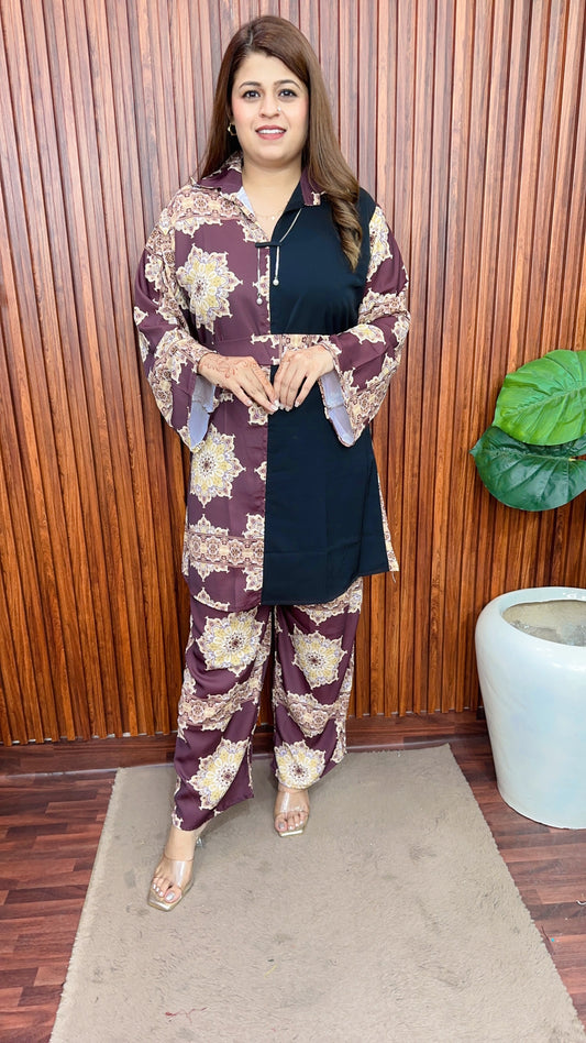 Digital flower print coord set