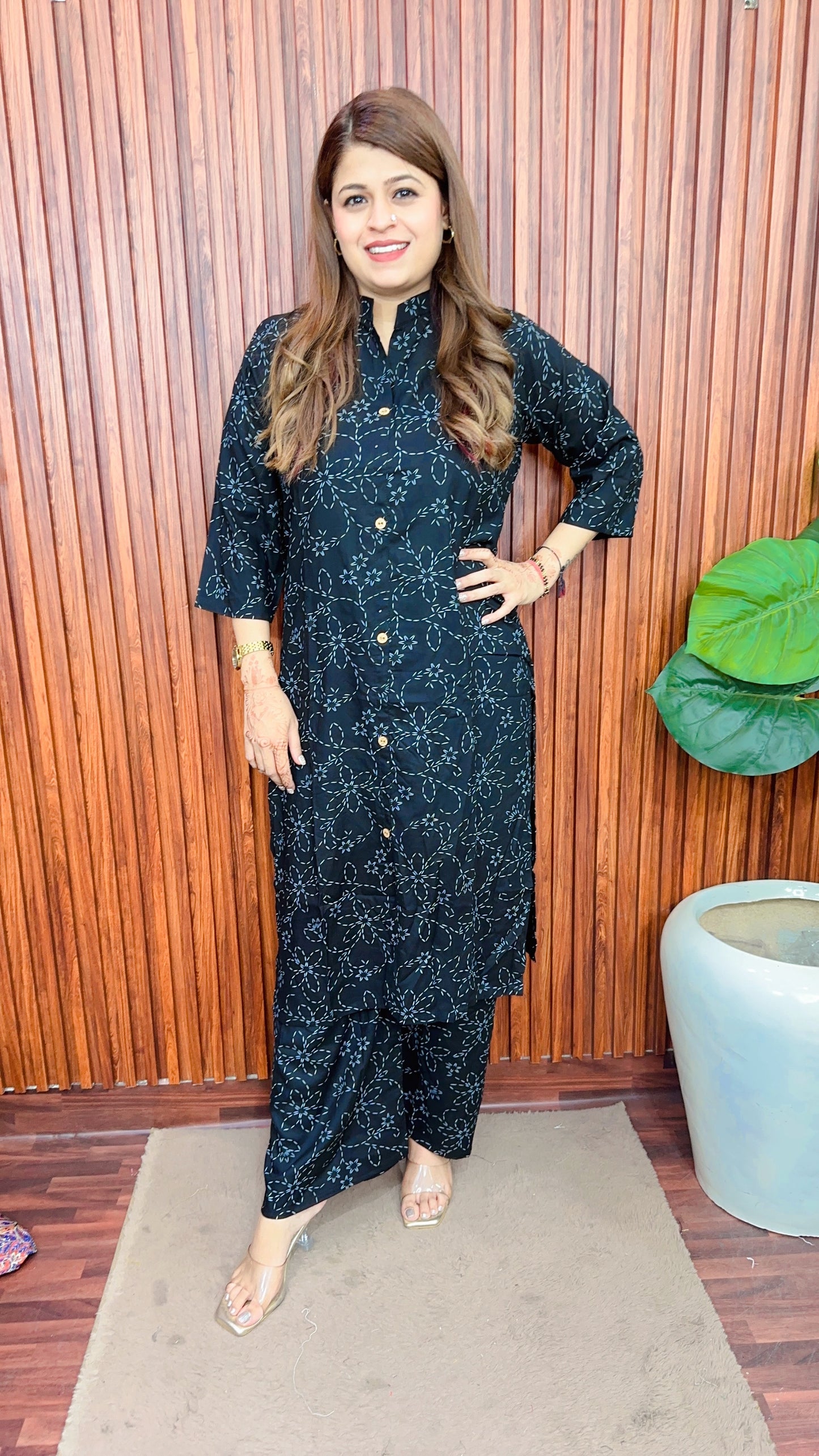 Straight Cotton Block Print Kurta Set