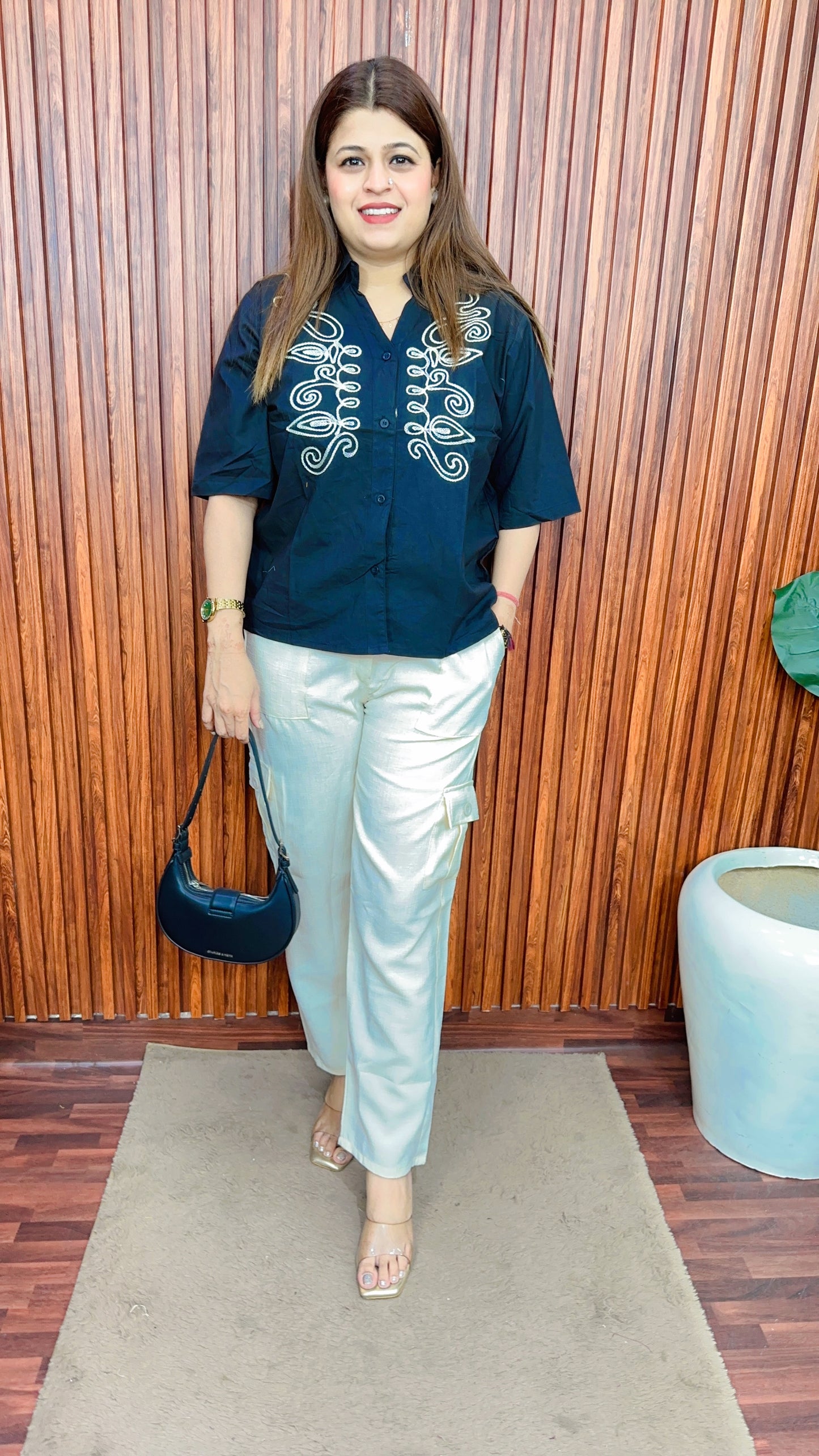 Cargo style White thread coord set