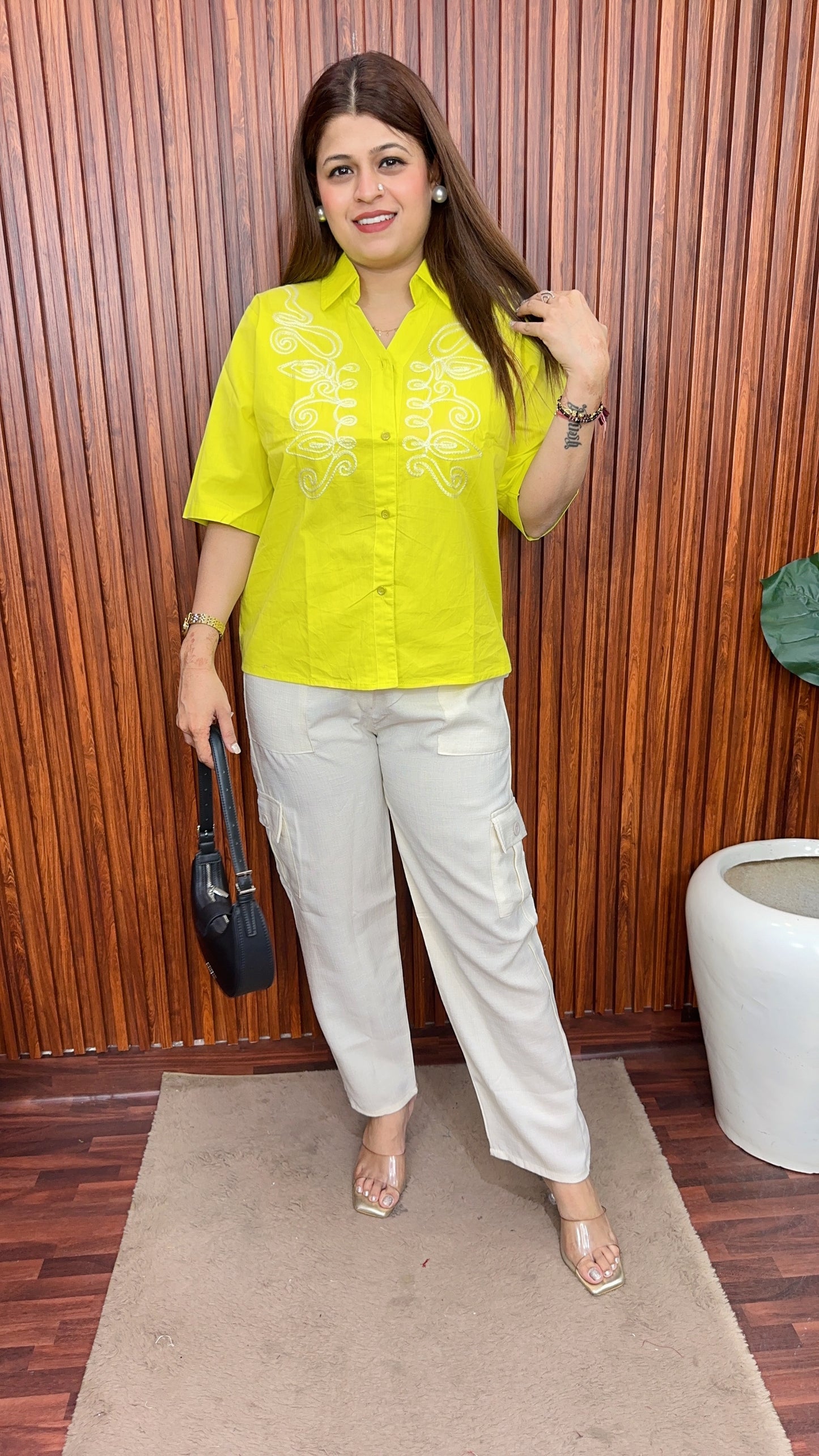 Cargo style White thread coord set