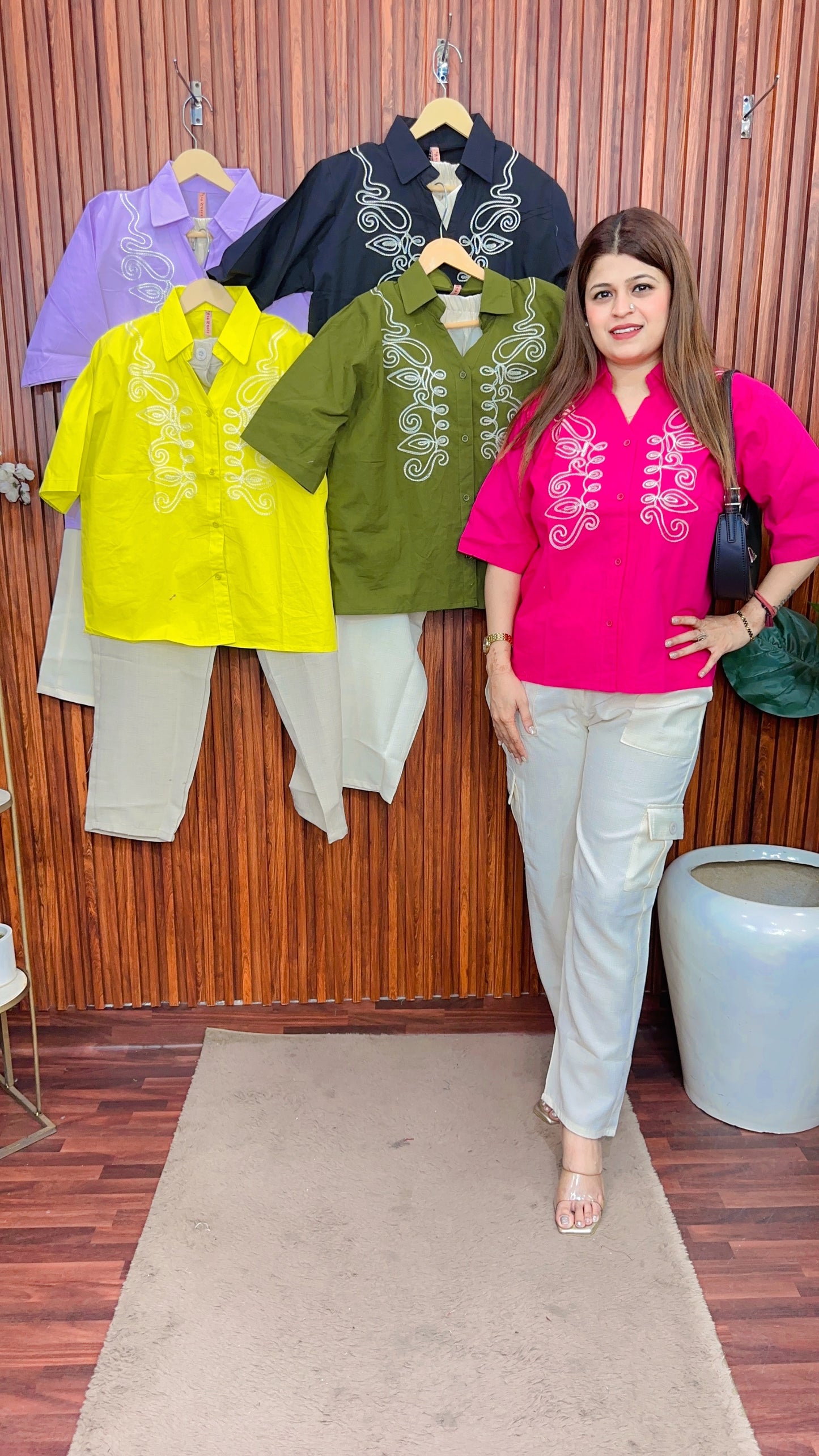 Cargo style White thread coord set