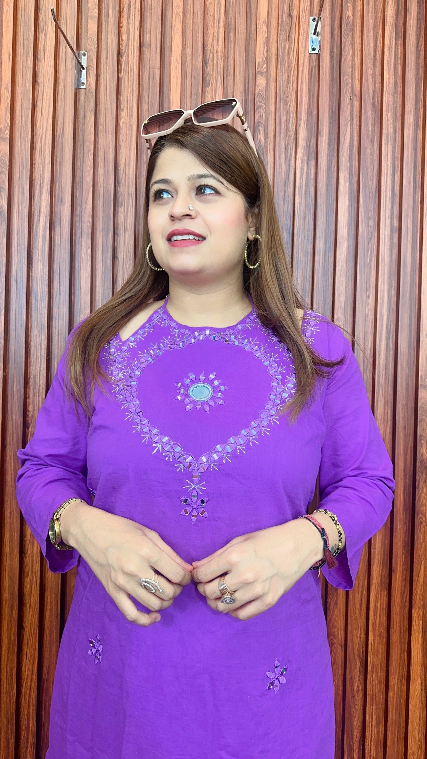 Halter neck embroidery coord set pure cotton