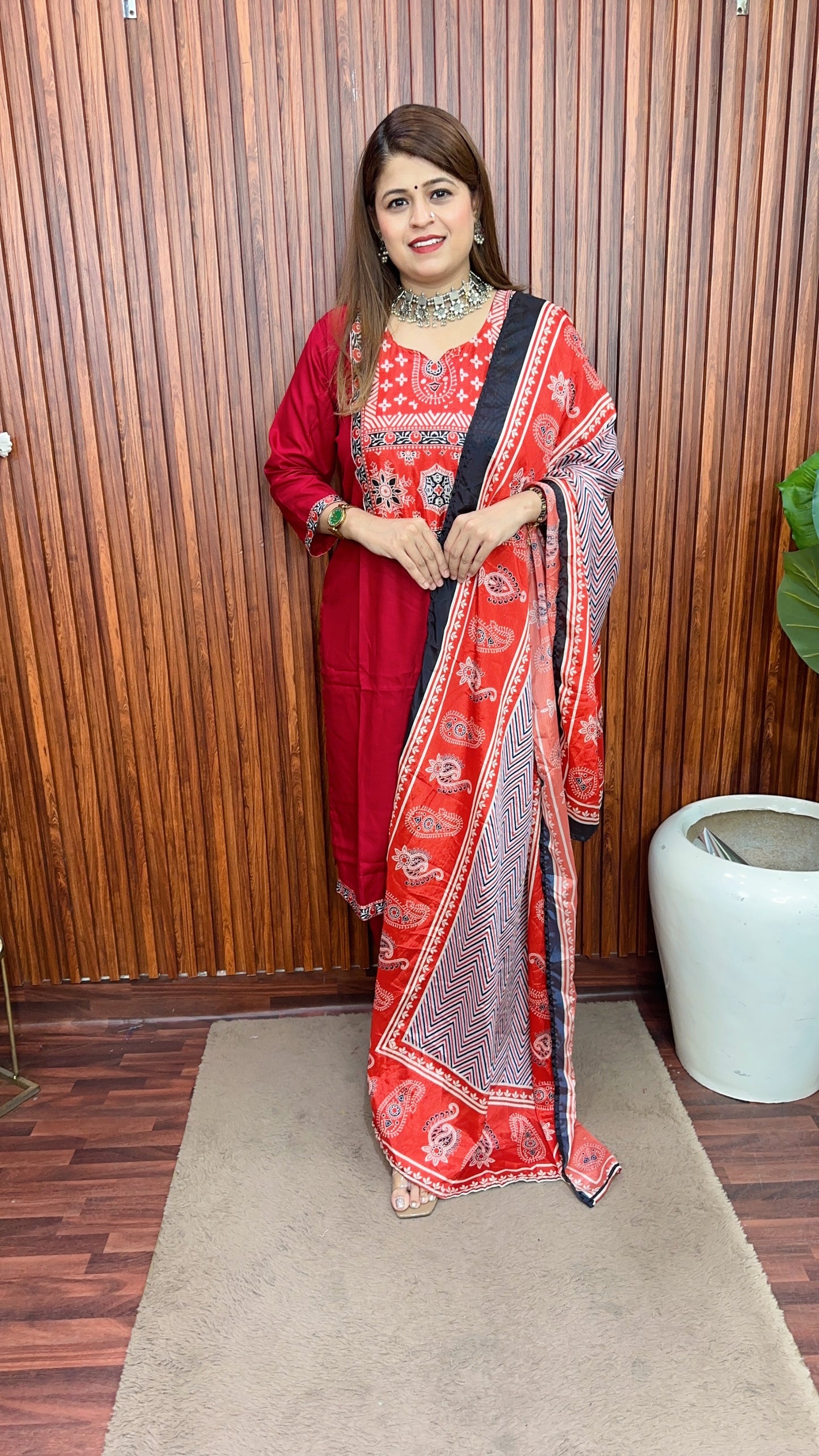 Cotton Maheshwari print suit set