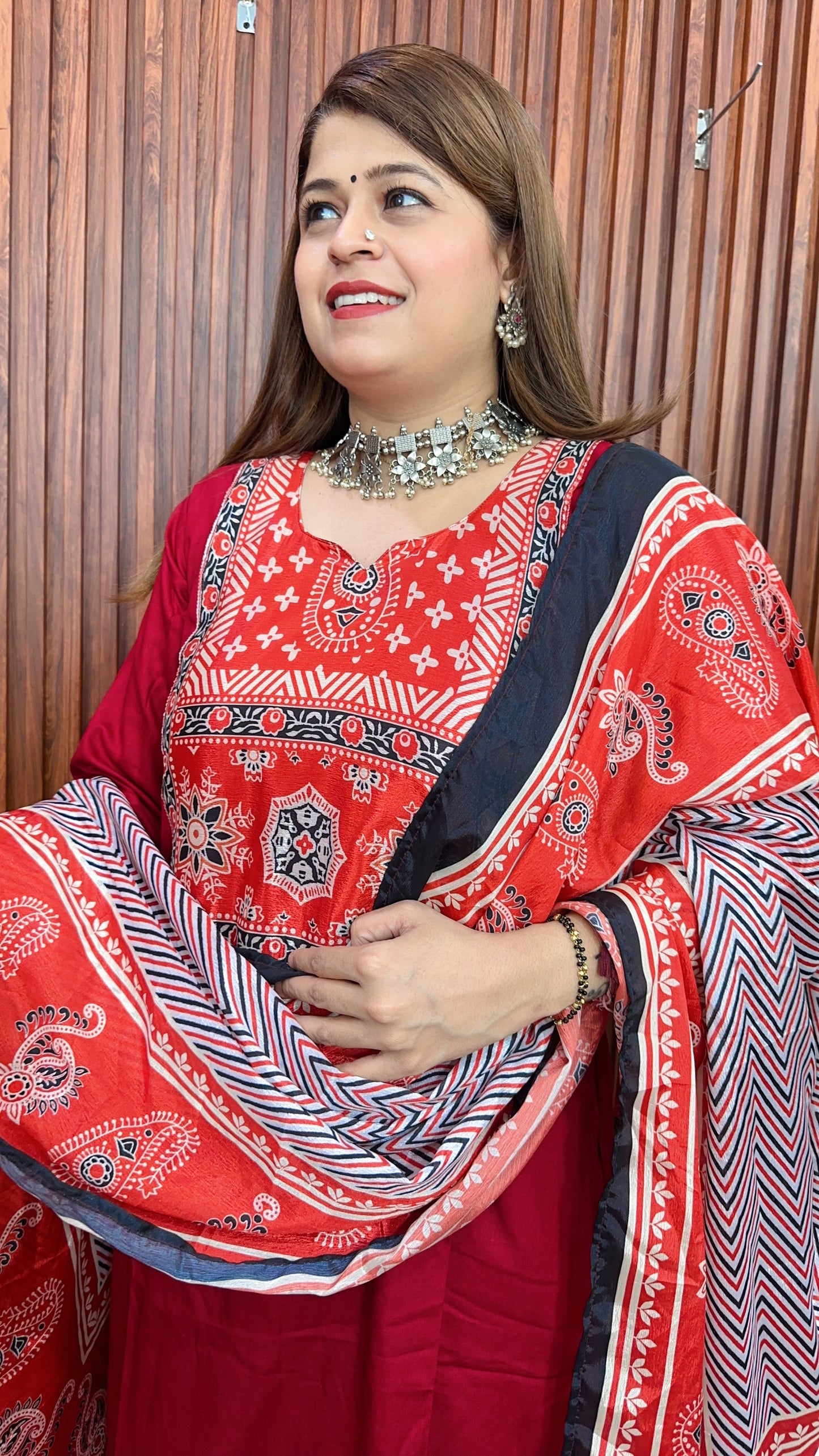 Cotton Maheshwari print suit set