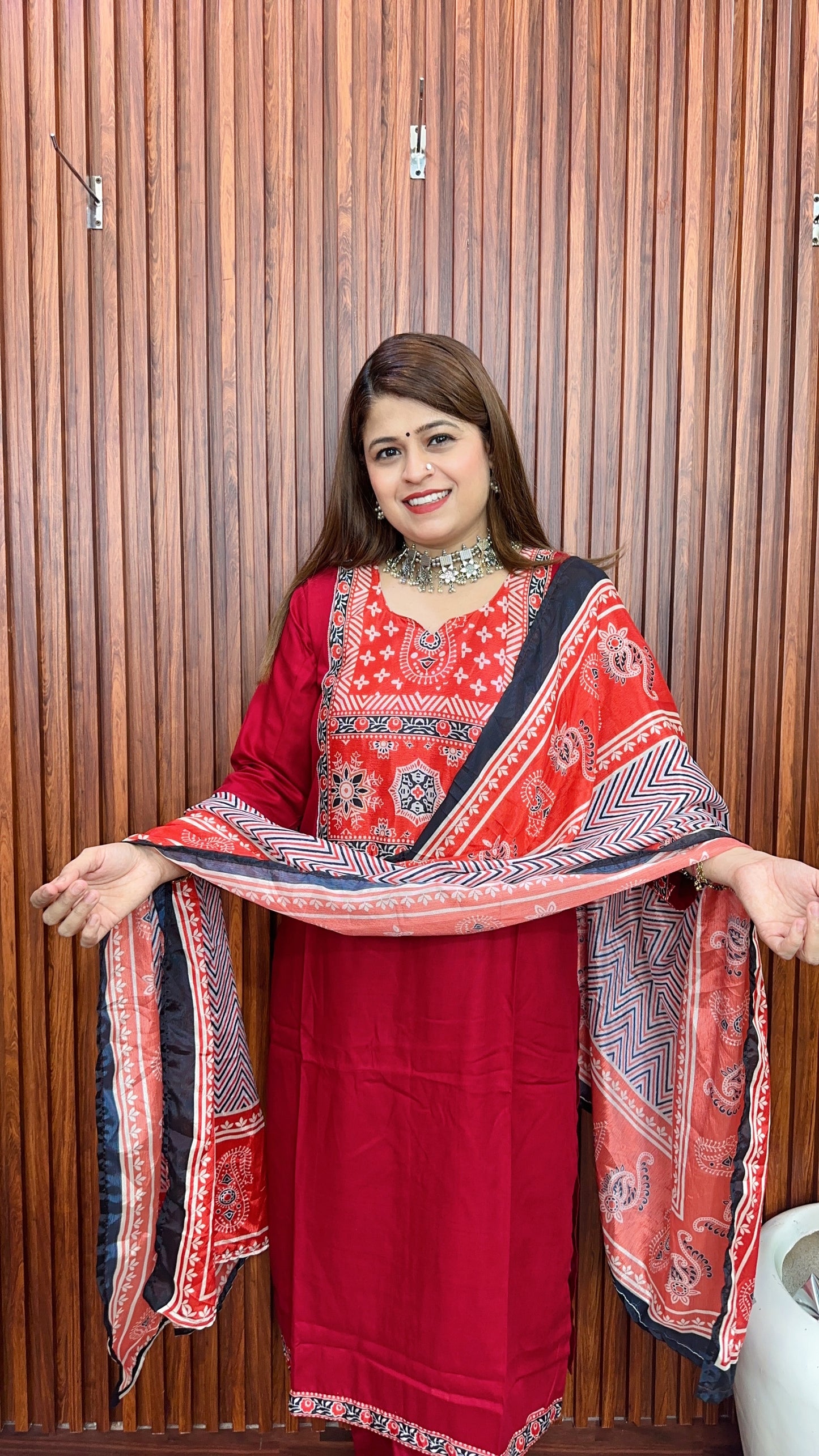 Cotton Maheshwari print suit set