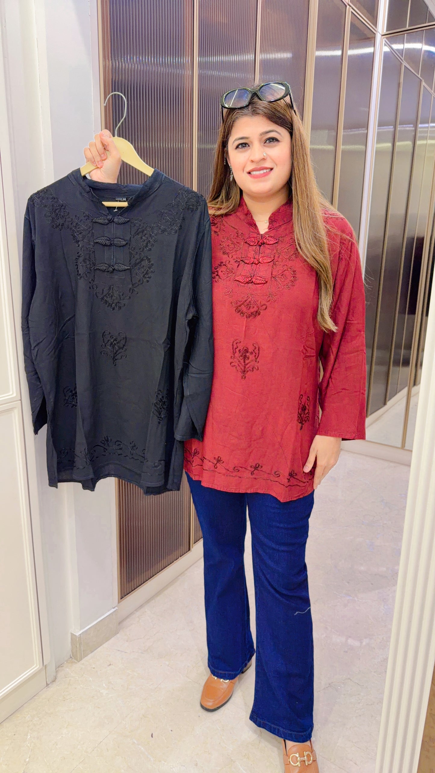 Lakhnavi Pure Cotton Short Kurti