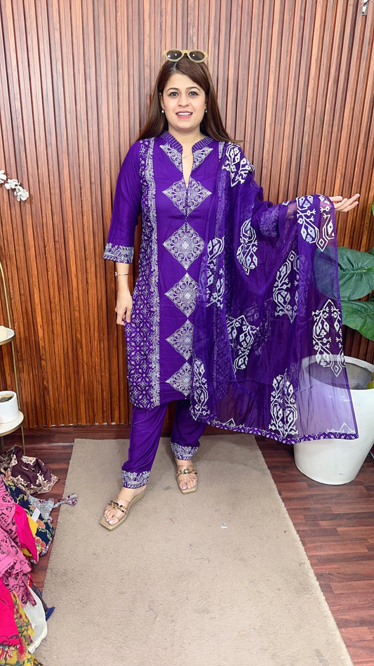 Jamdani straight cotton suit set