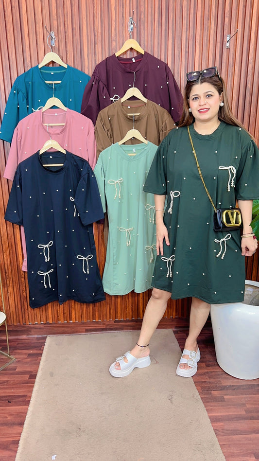 Pearl Bow lycra partwear dress