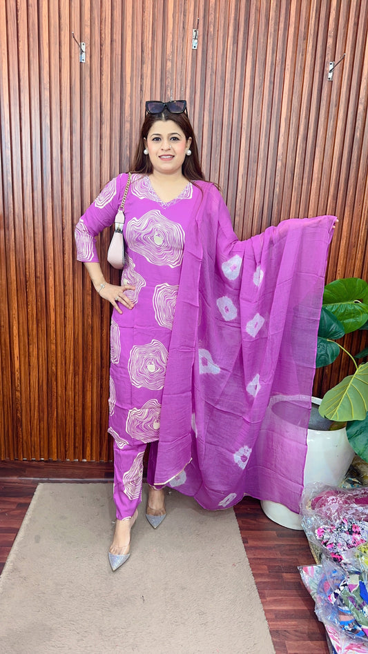 Marble print cotton suit