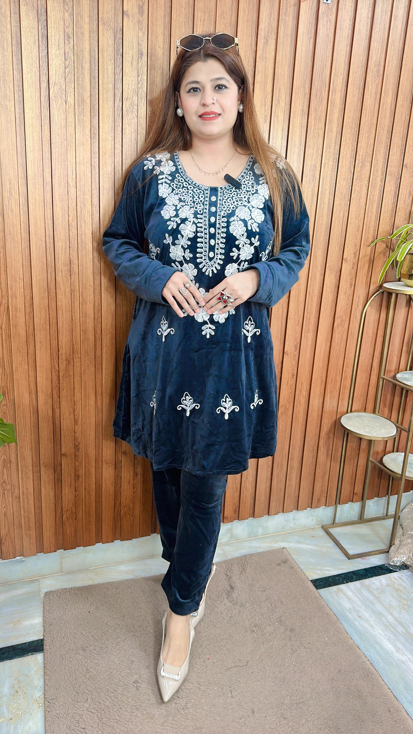 Kashmiri Embroidery A line Coord set