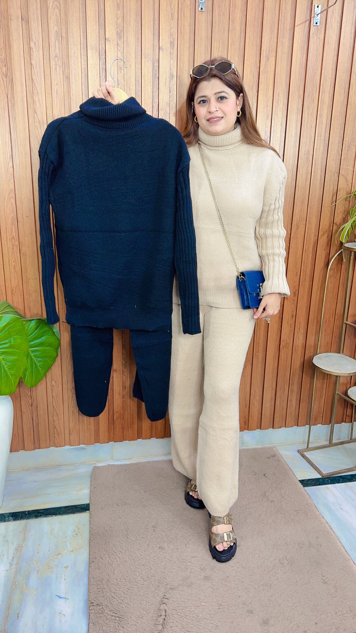 Highneck Woolen Coord set