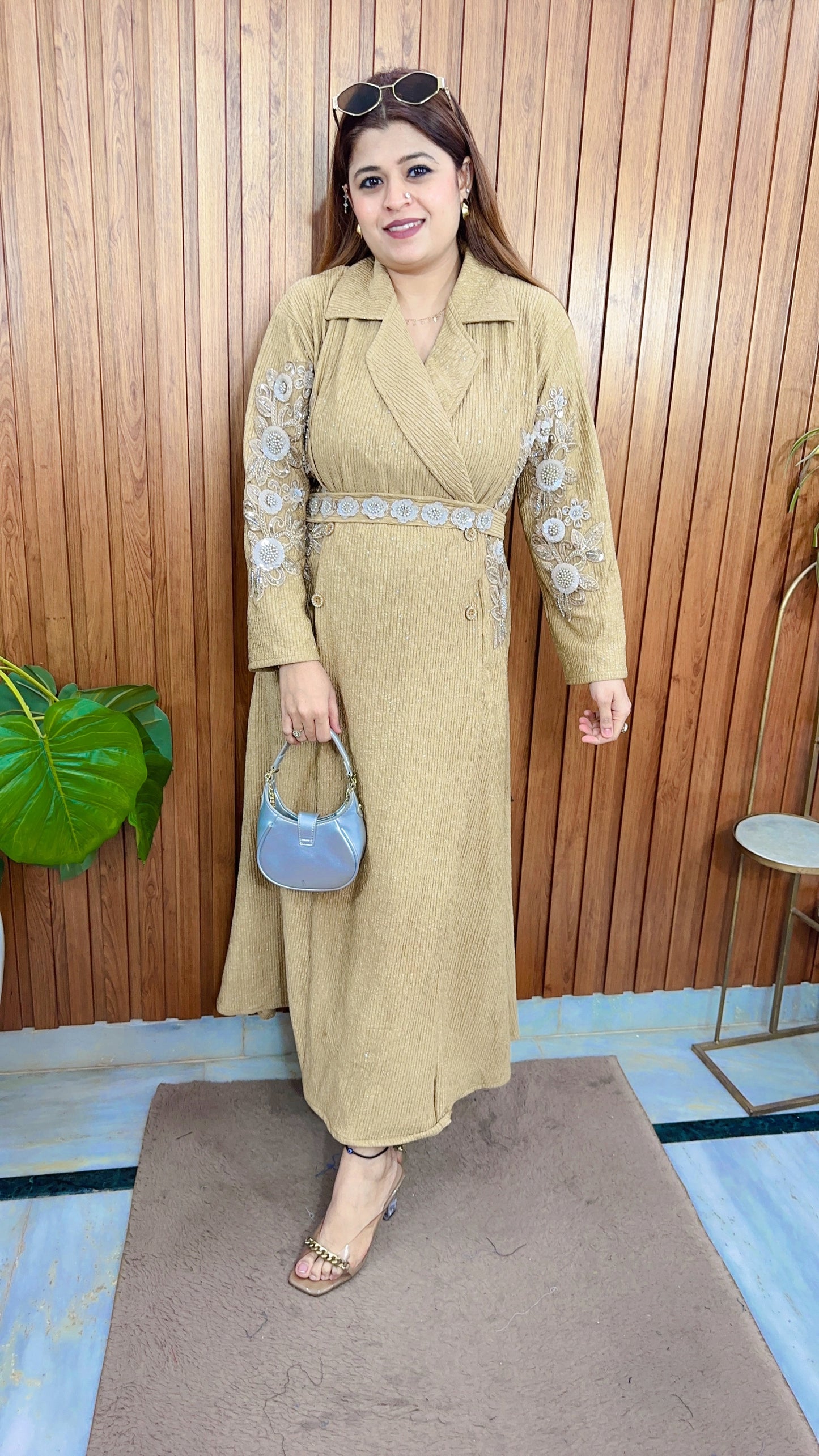 Lycra With Shimmer Handwork Dress