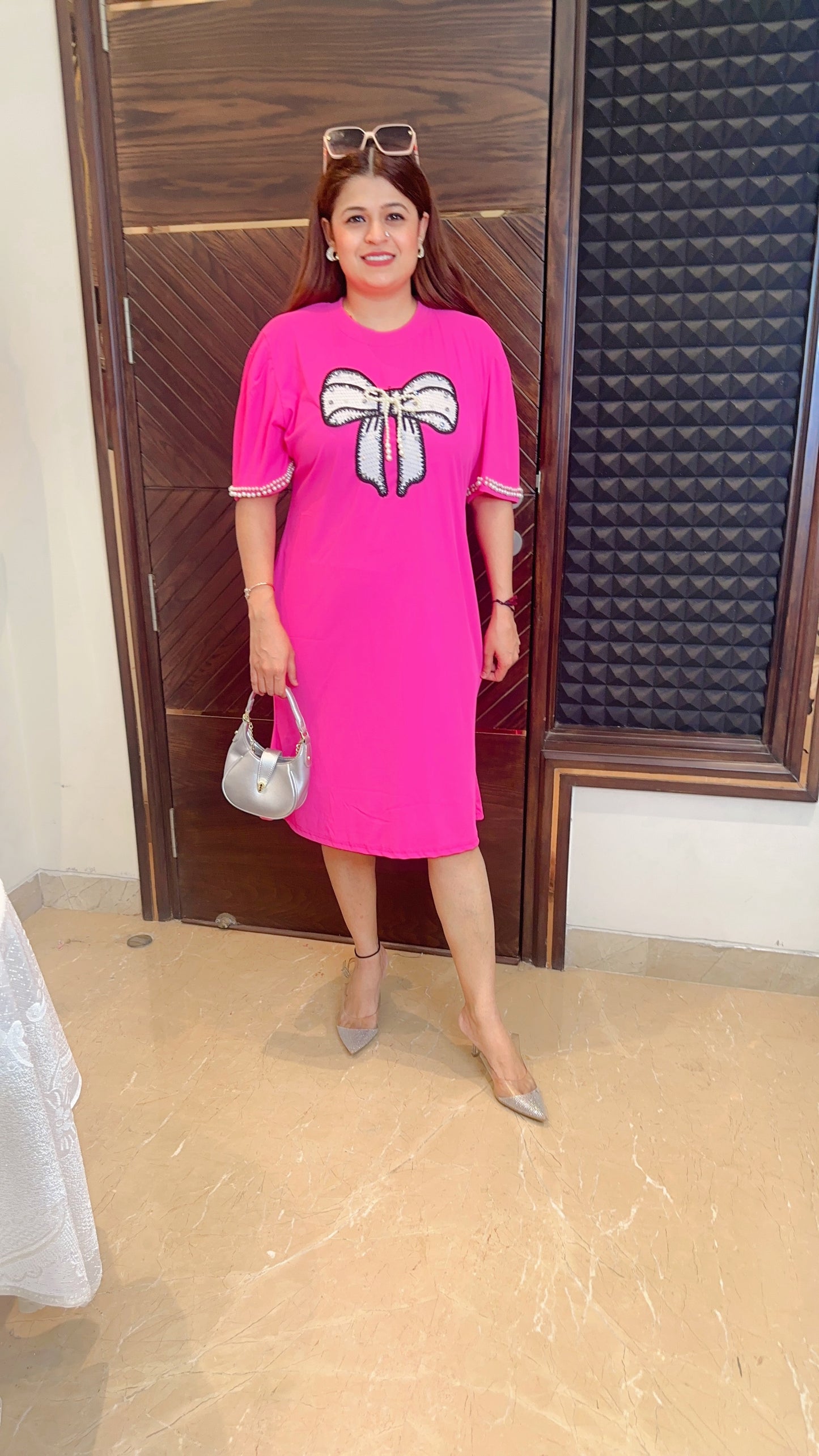 Pearl Lycra Bow Dress