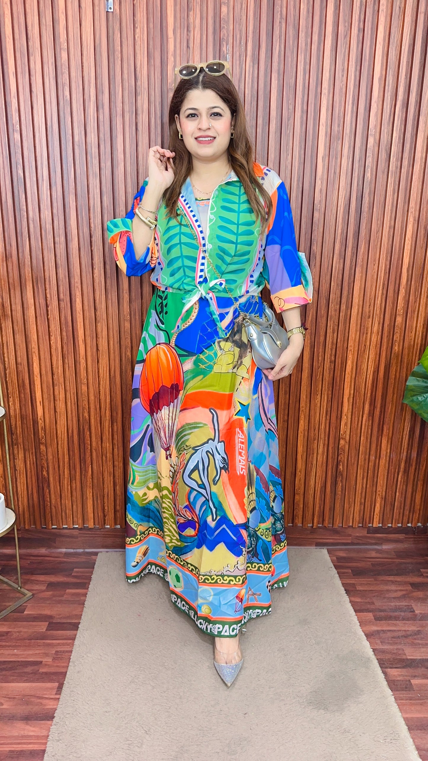 Speghetti Dress with shrug cotton linen