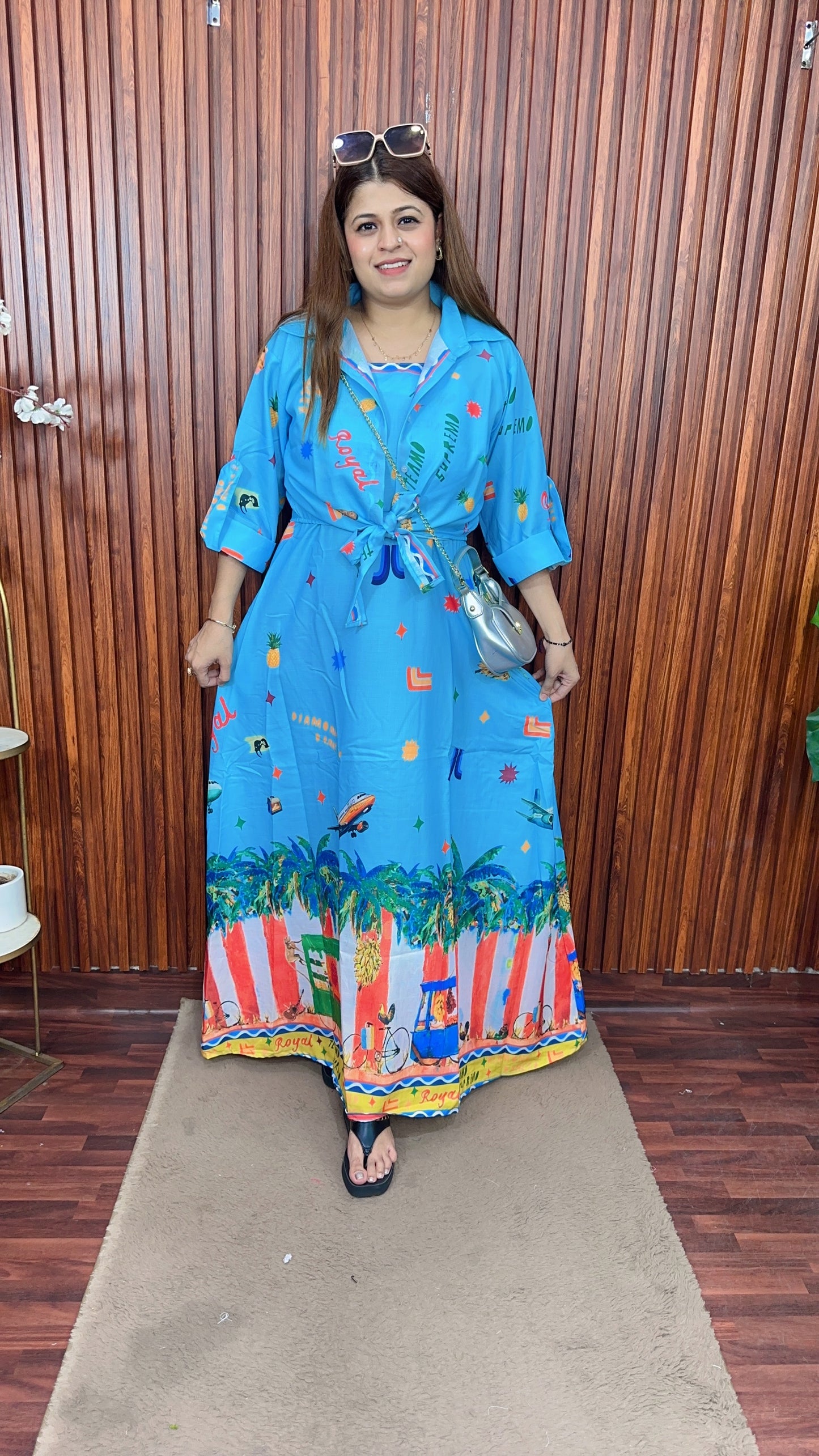 Speghetti Dress with shrug cotton linen