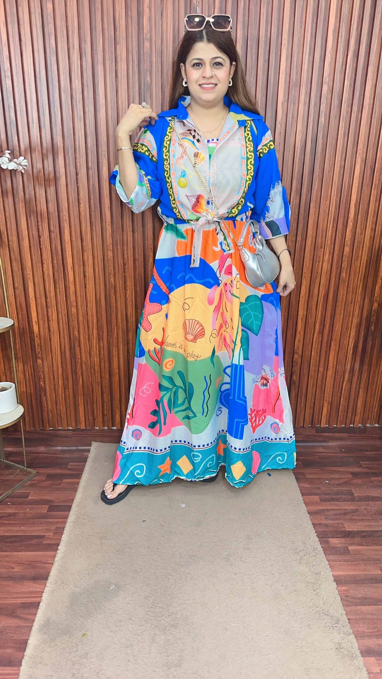 Speghetti Dress with shrug cotton linen