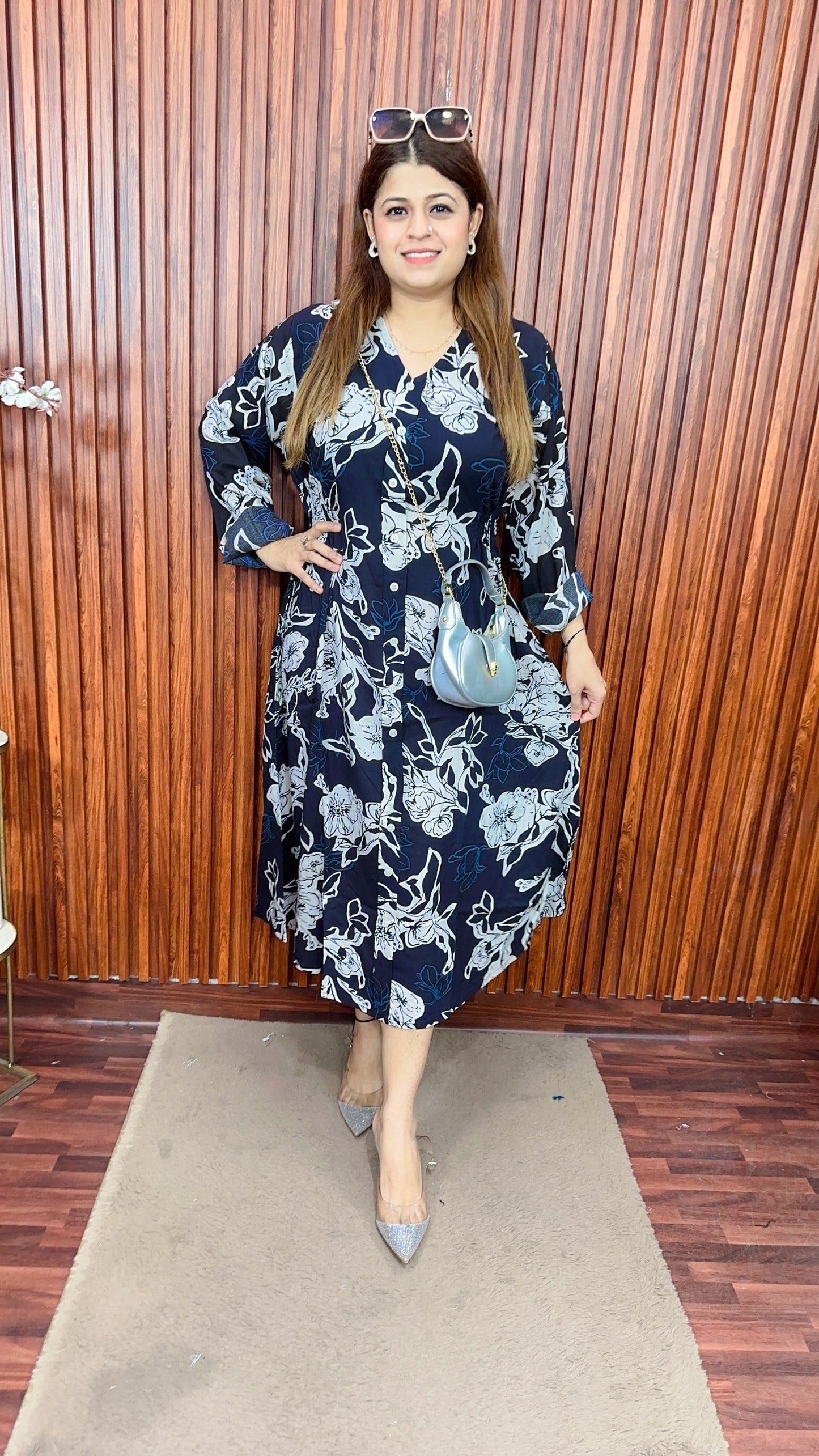 A line cotton printed maxi