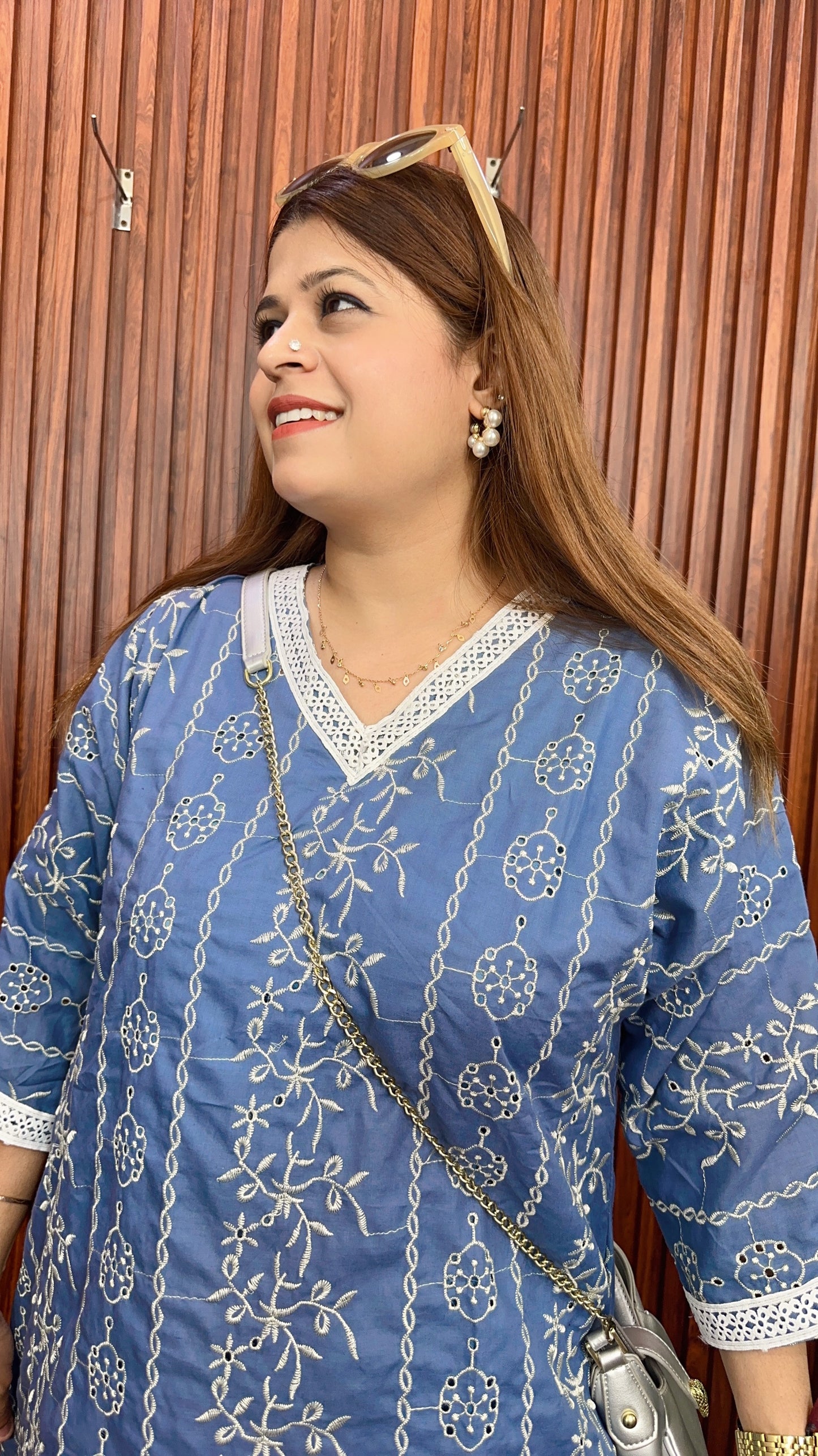 V neck pure cotton Schifli coord set