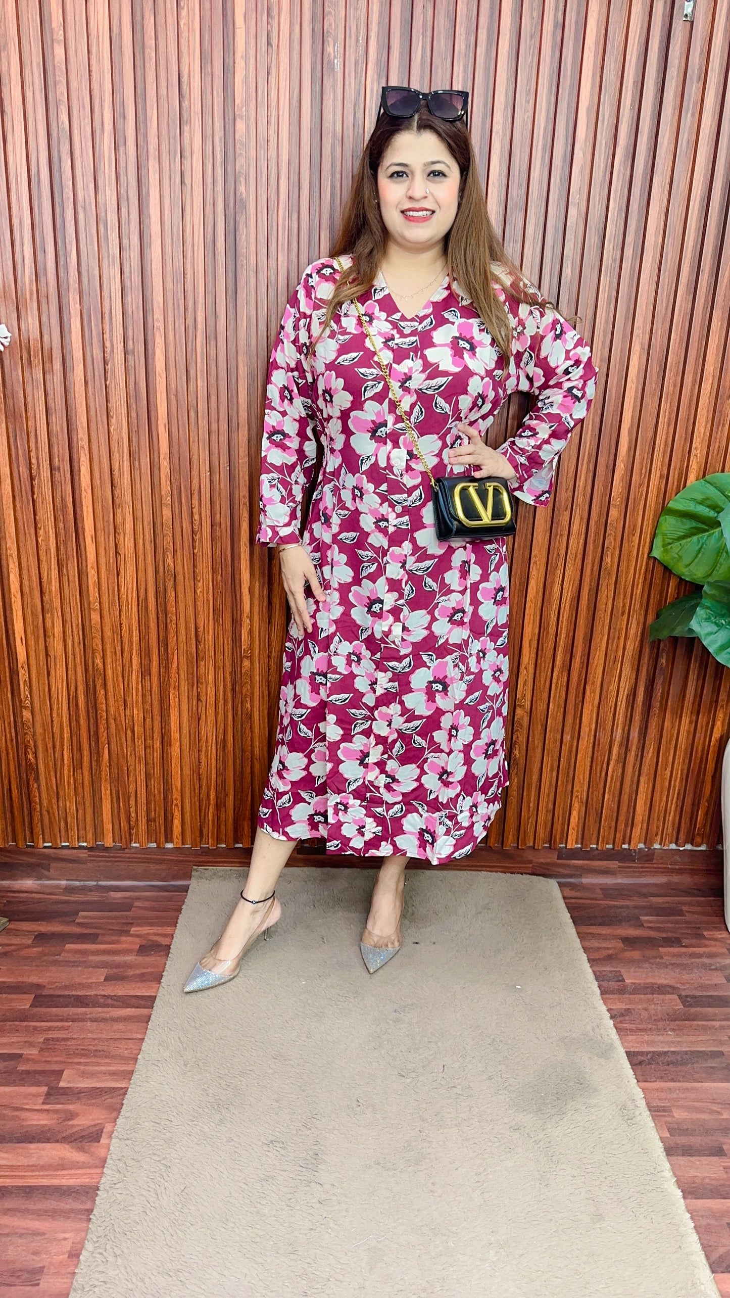A line cotton printed maxi