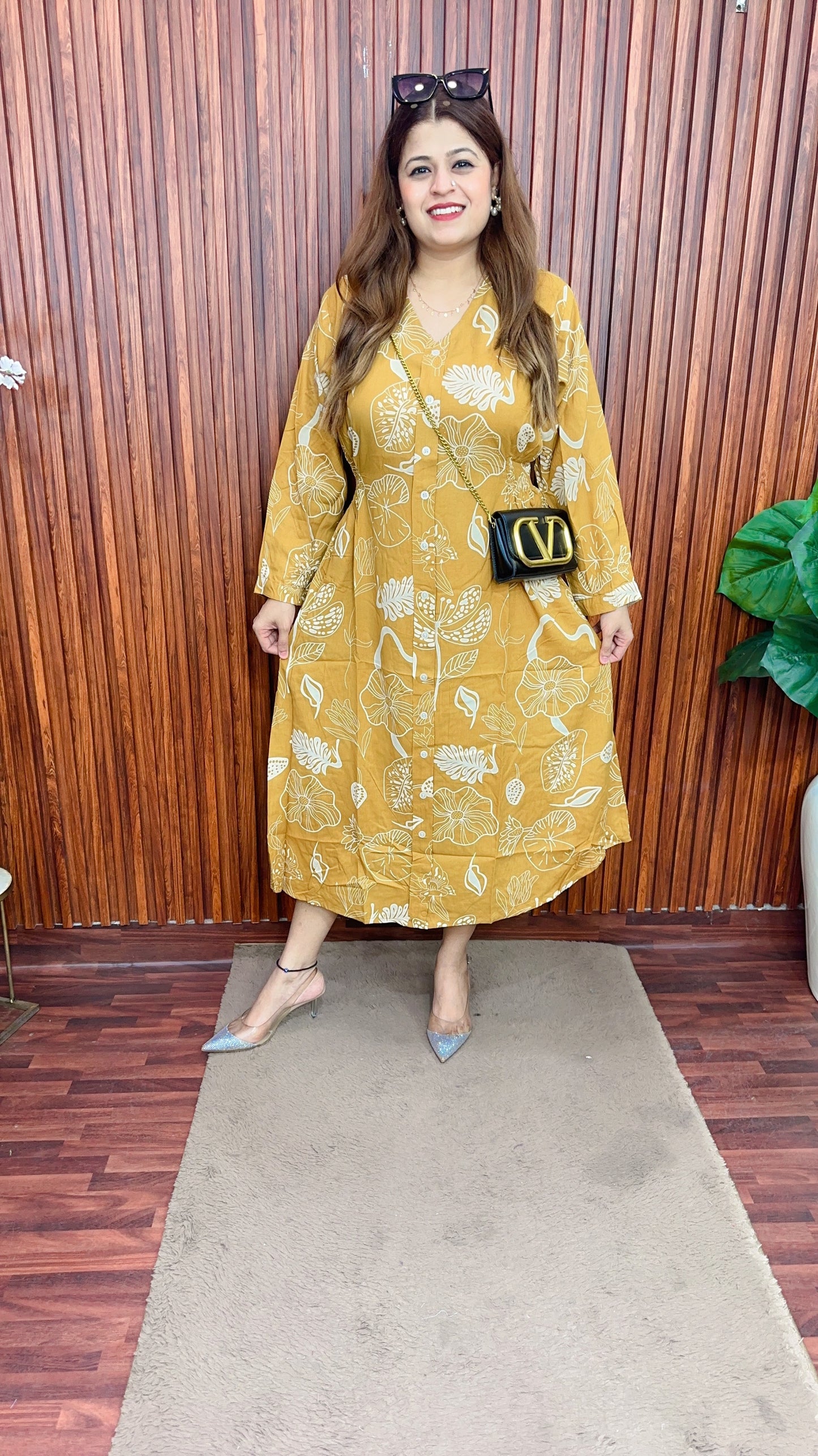 A line cotton printed maxi