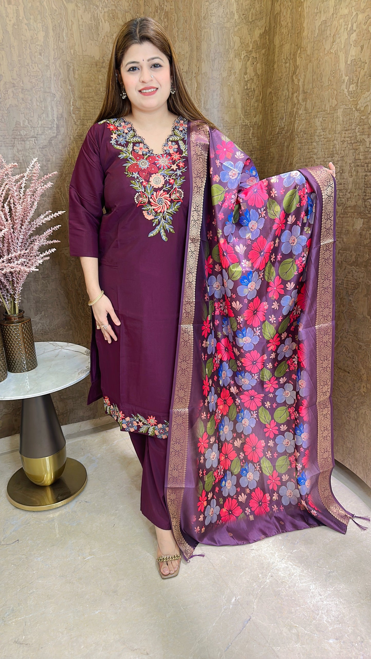 Zivika Premium Cotton Silk Suit