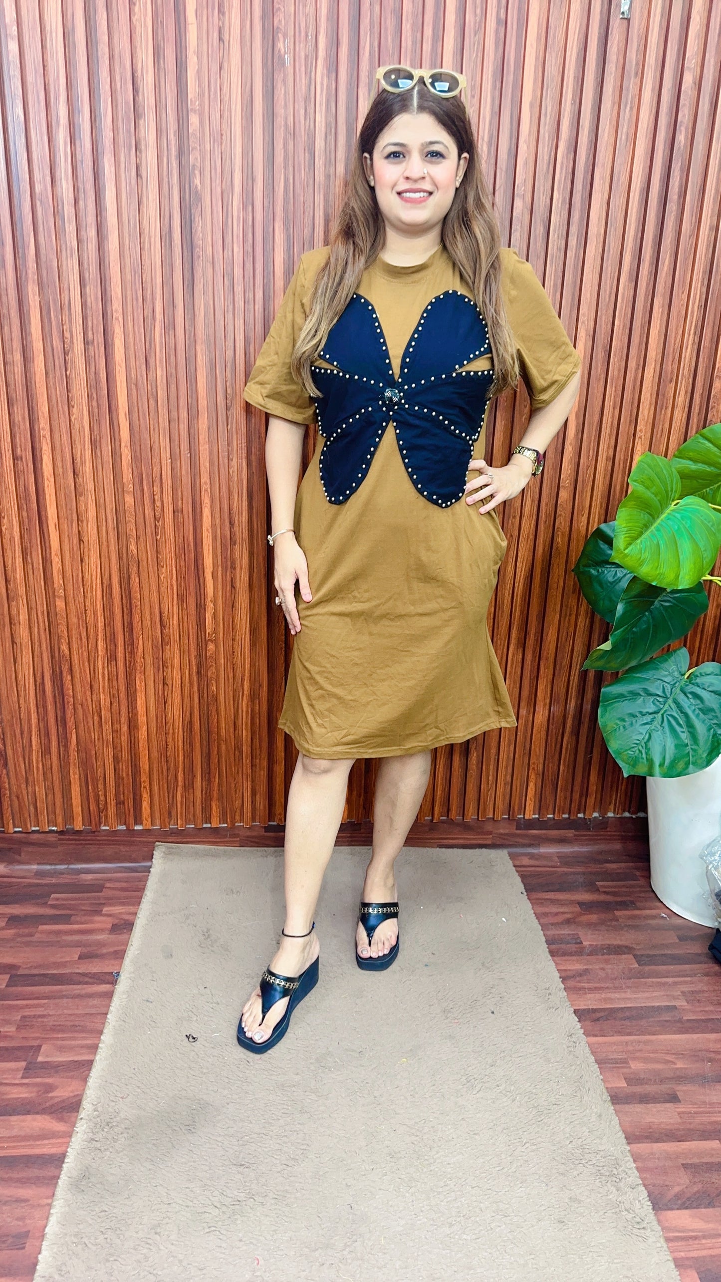 Big flower One piece dress