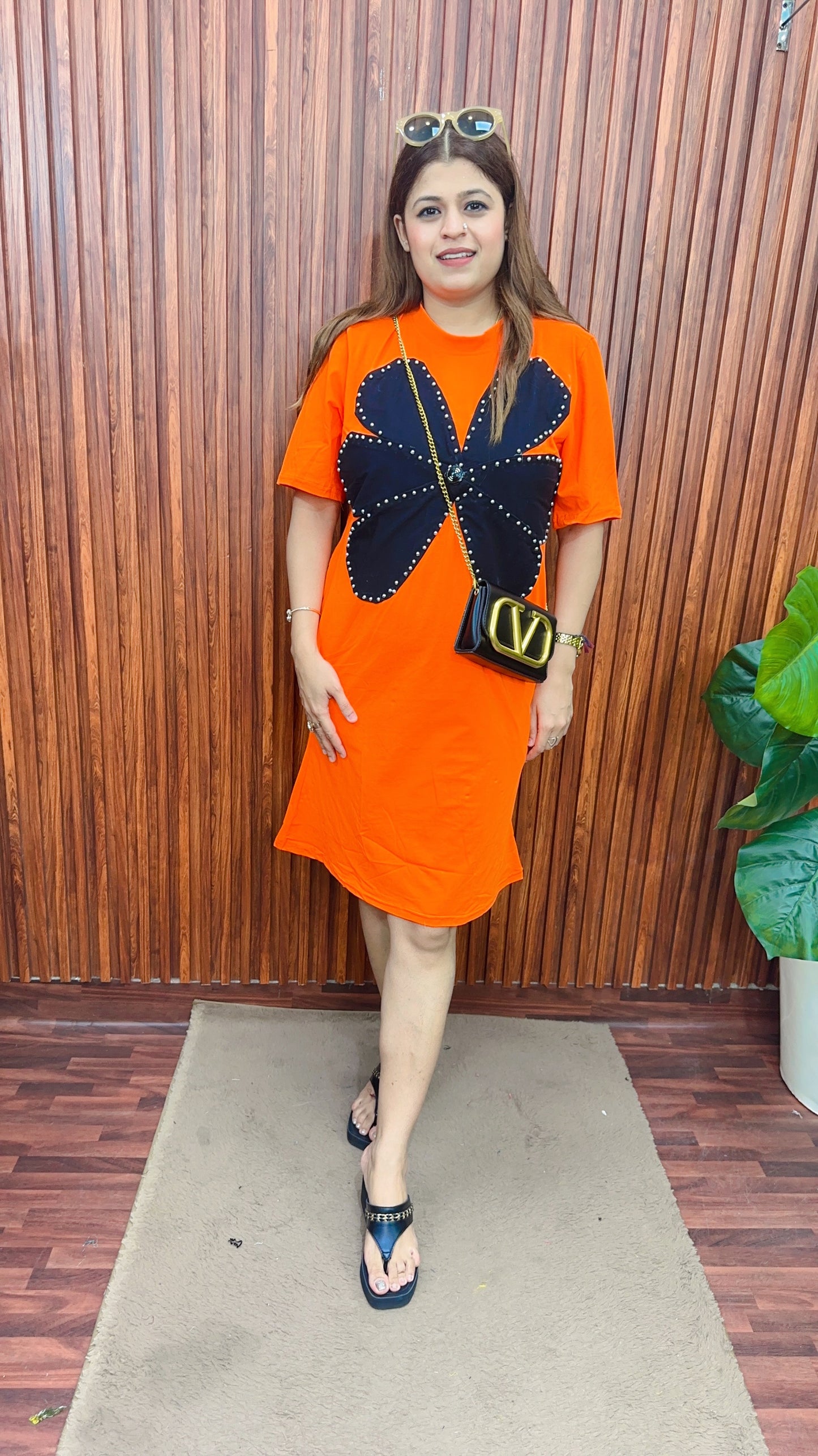 Big flower One piece dress