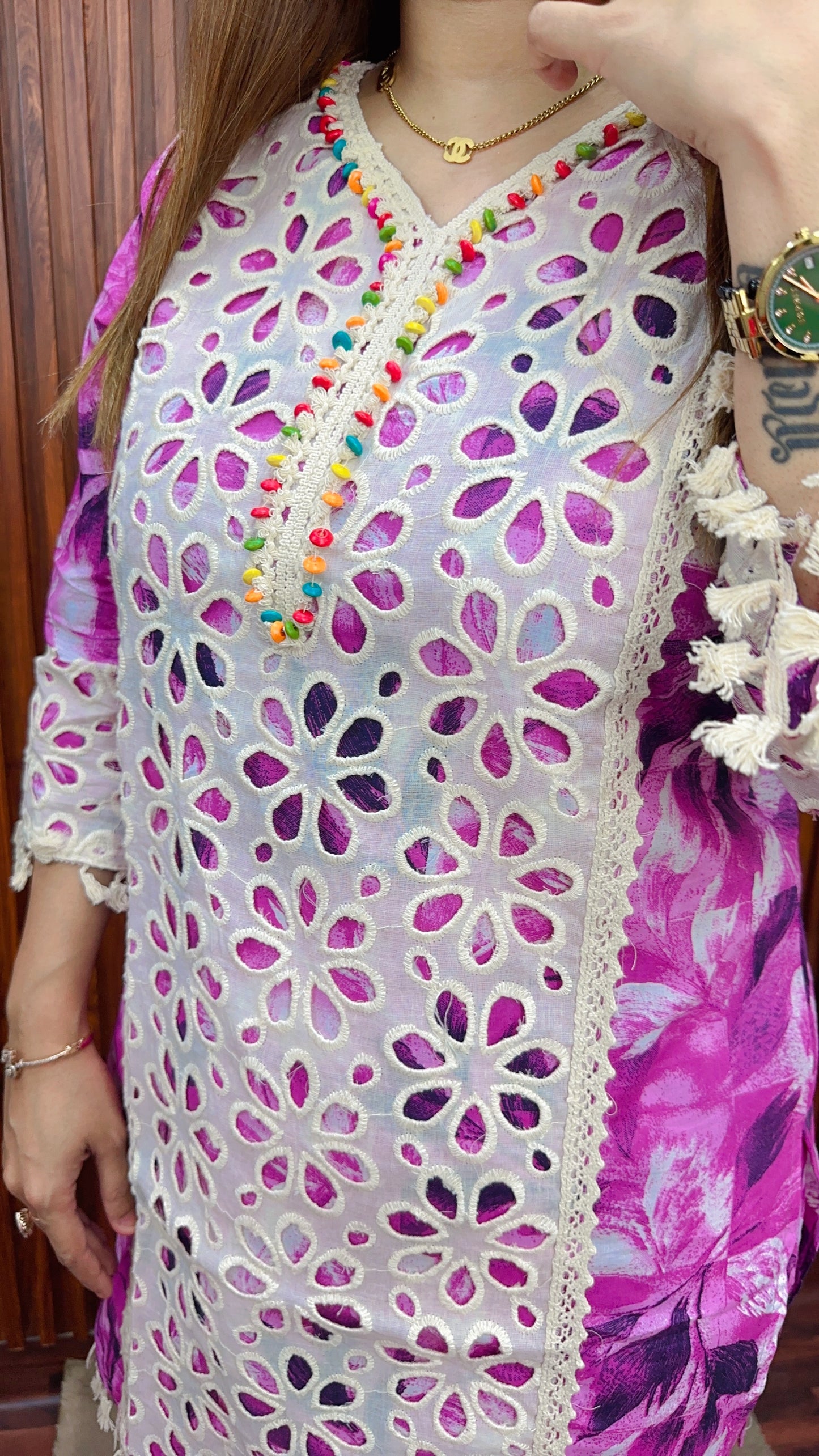 Premium Schifli Cotton coord set