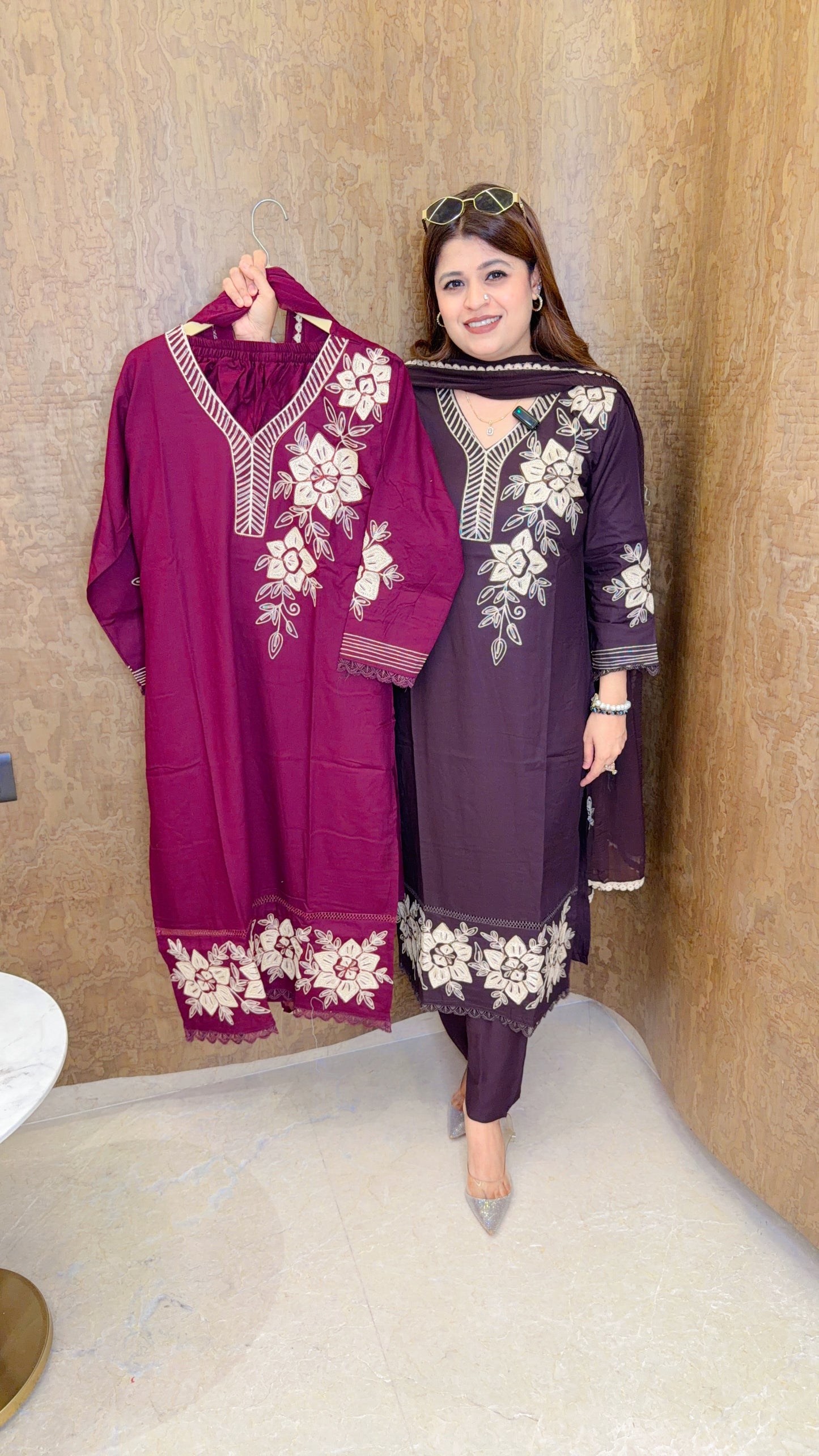 Kamashi Pure Cotton Three Piece Suit