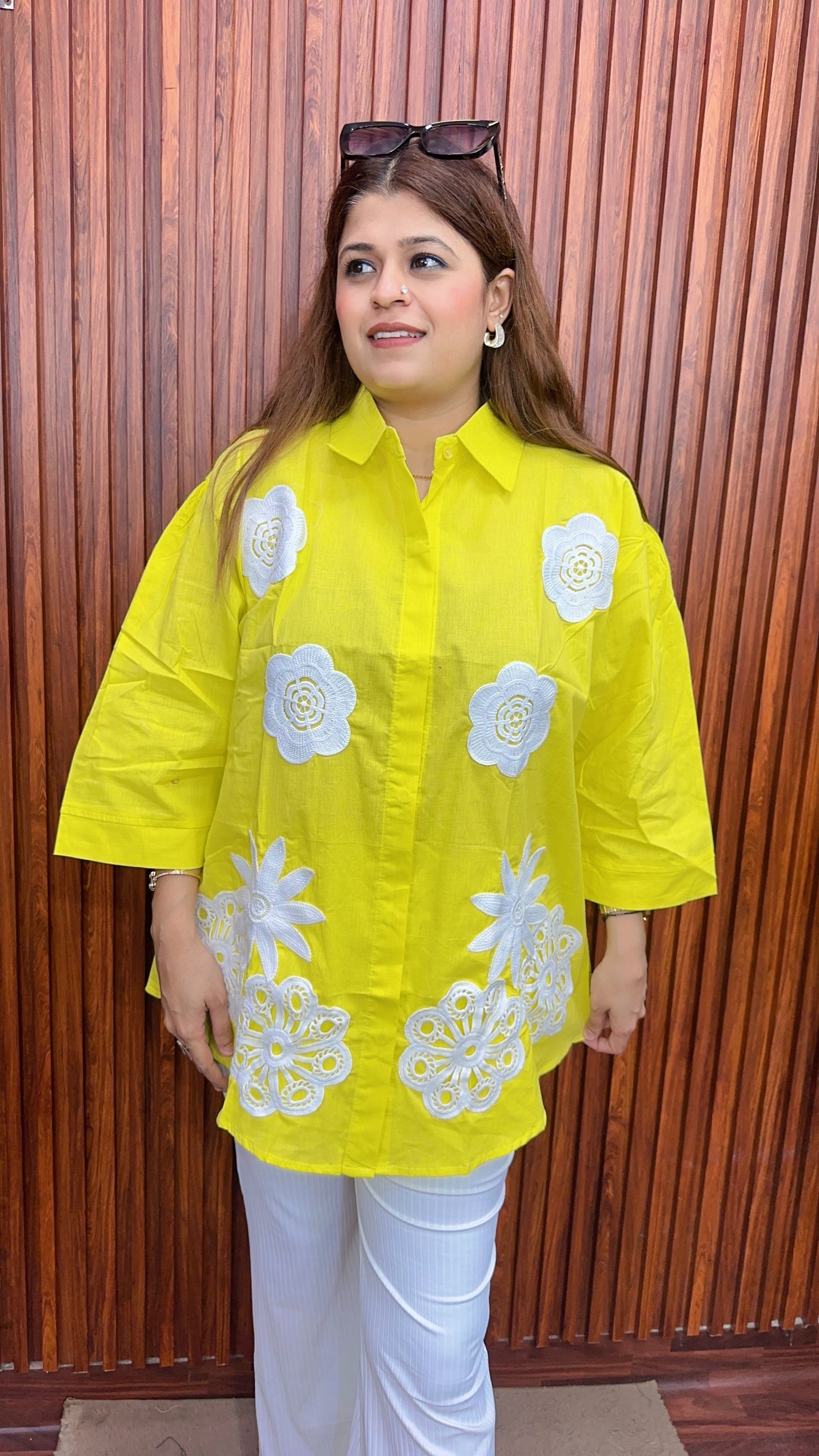 Cotton flower shirt
