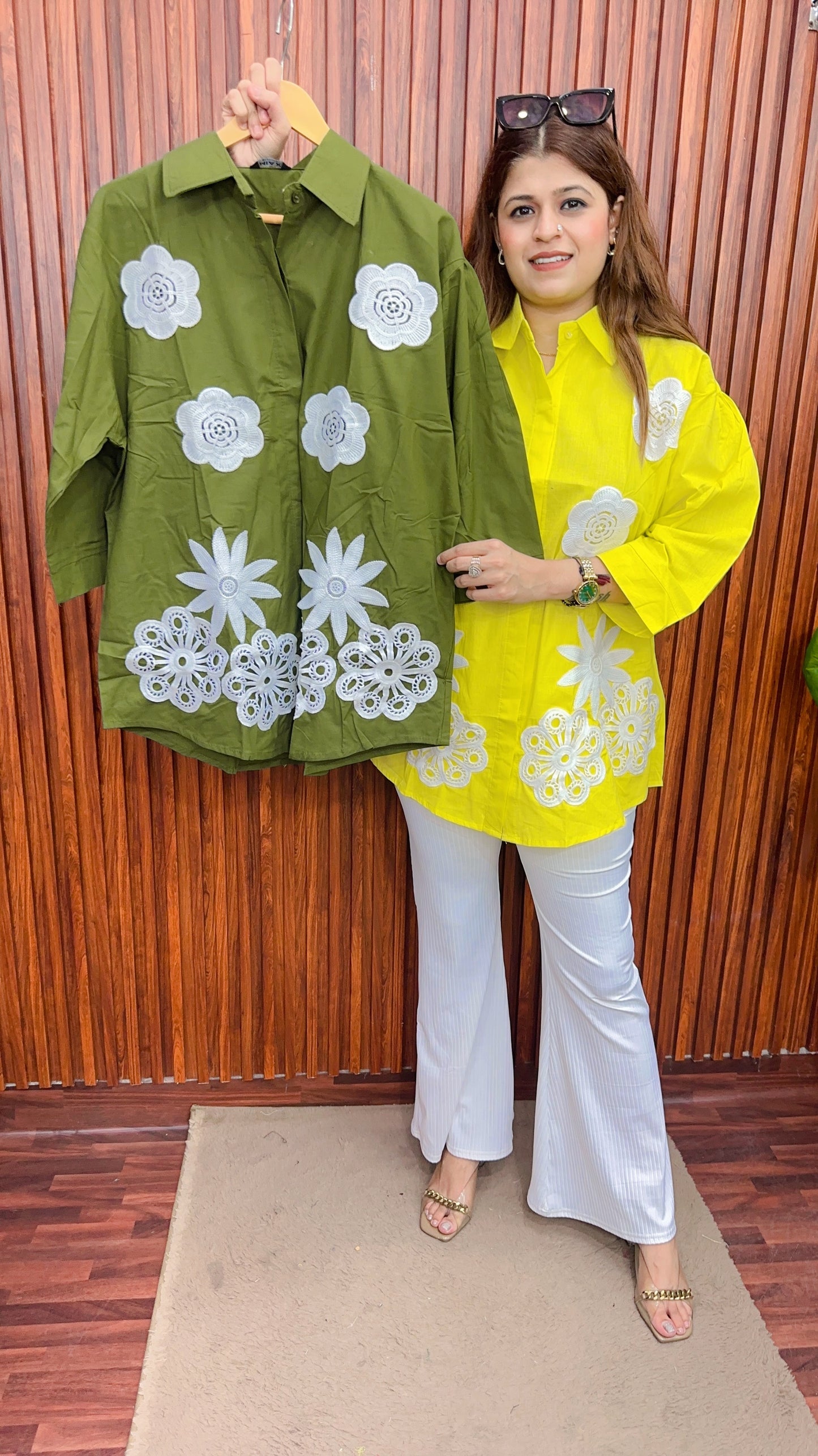 Cotton flower shirt