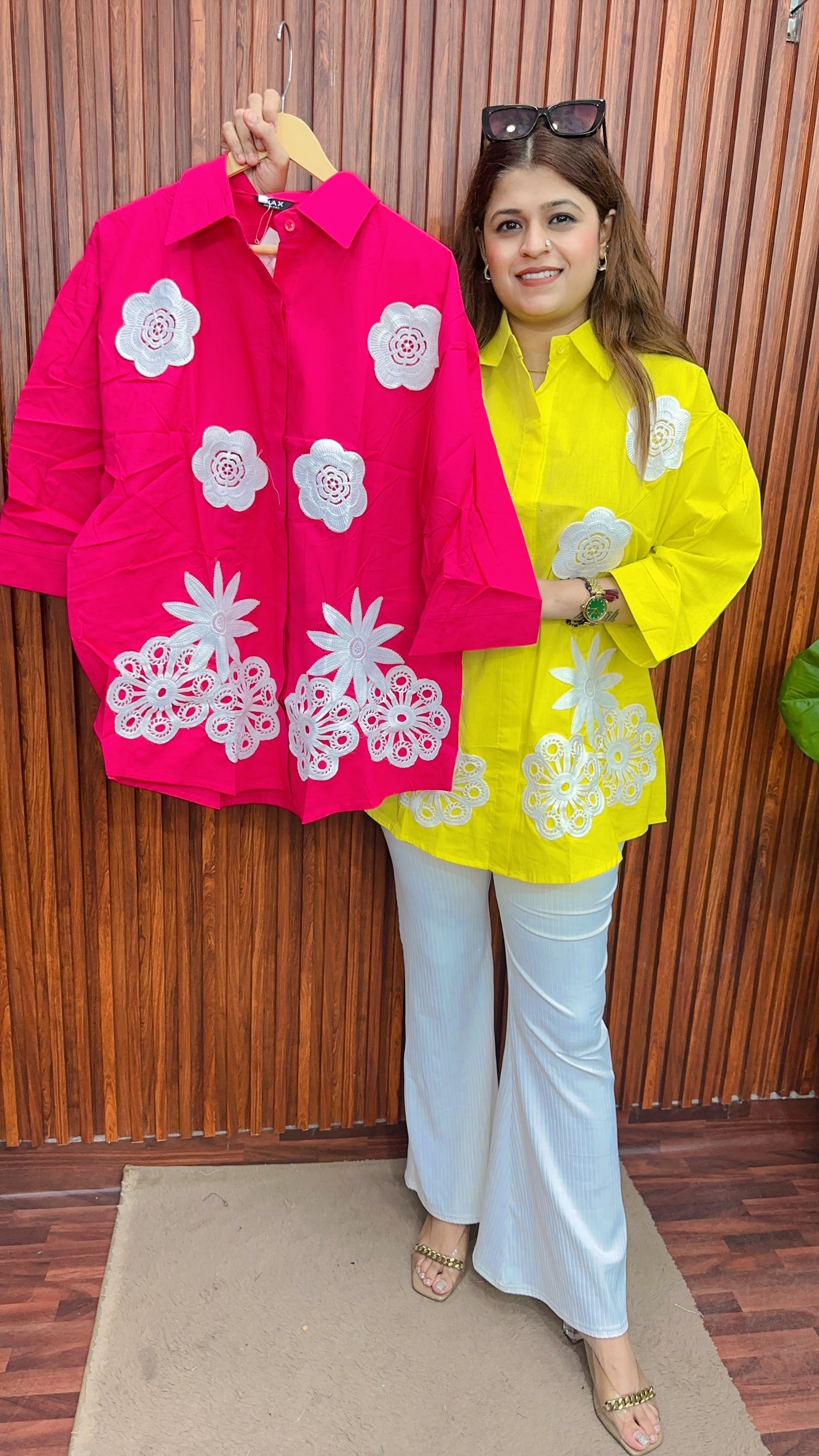 Cotton flower shirt