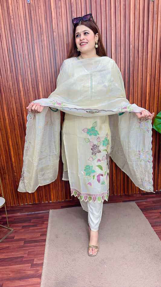 Shimmer organza Suit with dupatta set