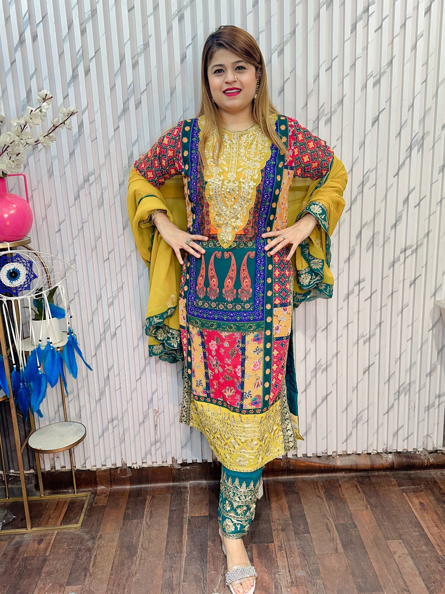 Party Wear Rangoli Digital Print Suit