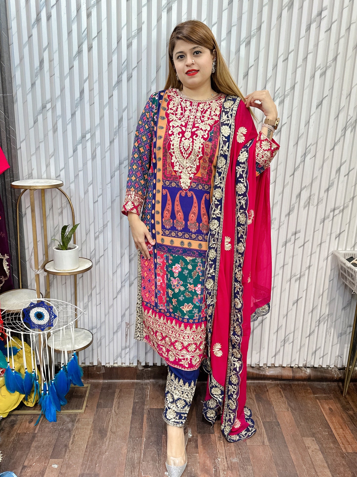 Party Wear Rangoli Digital Print Suit