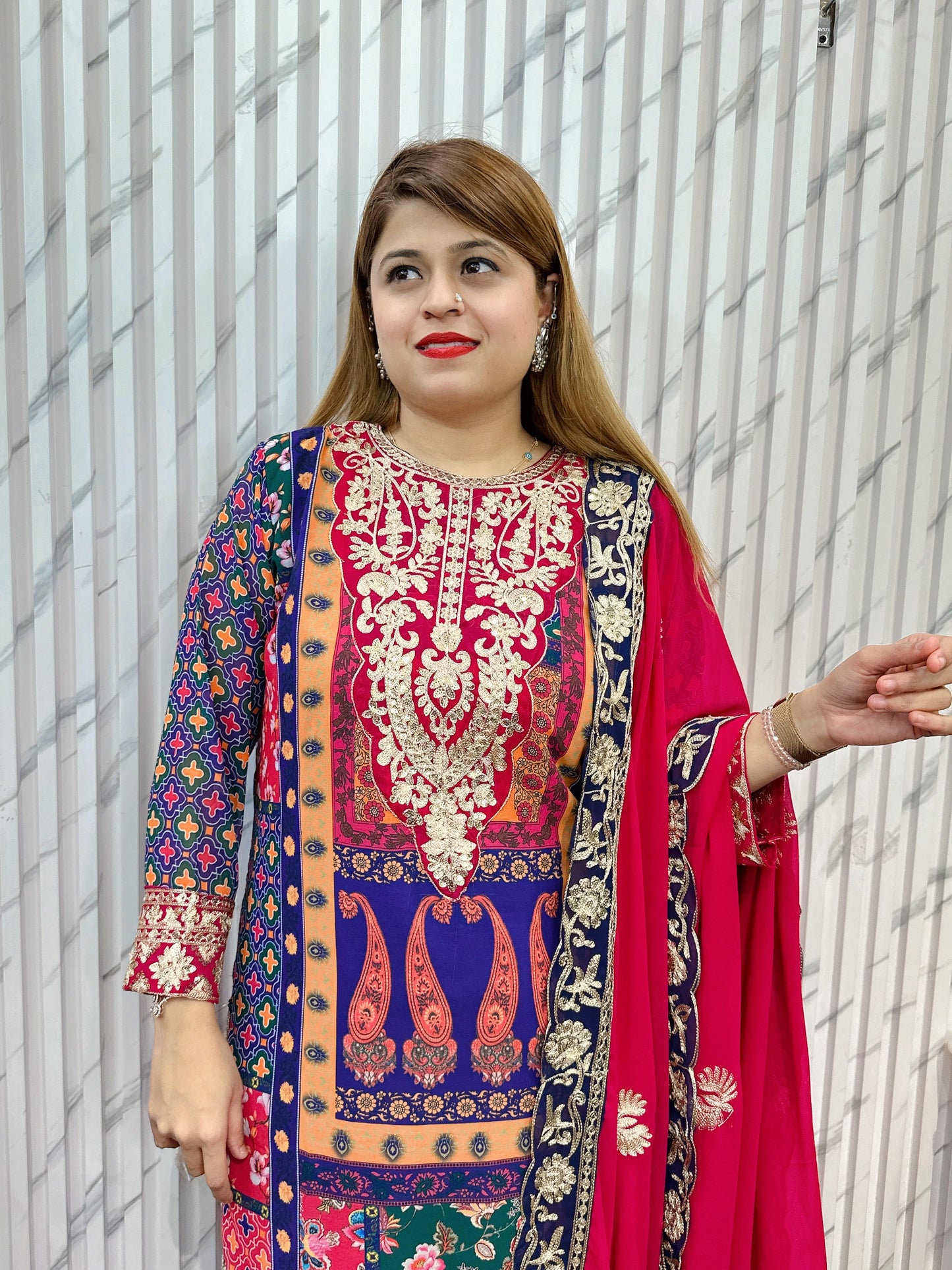 Party Wear Rangoli Digital Print Suit