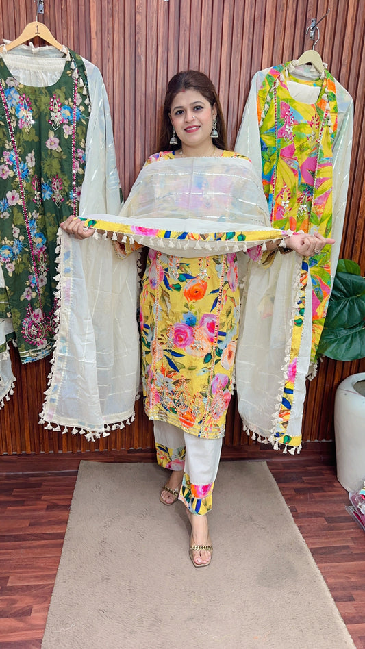 Premium gota patti Mirror work suit