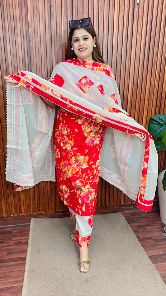 Designer Khadi cut sleeve Cotton Suit