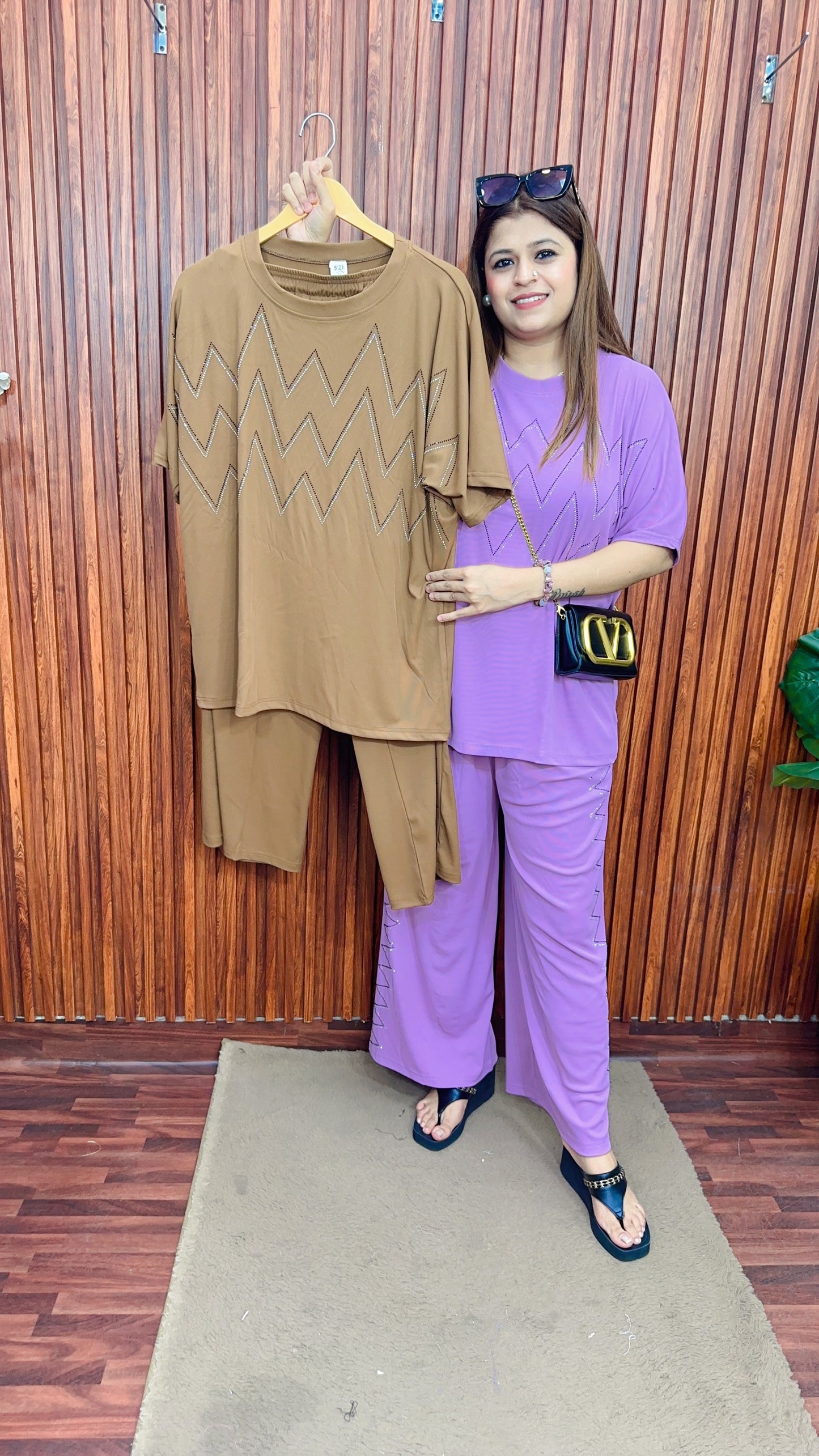 Zigzag Servoski plus size Coord set