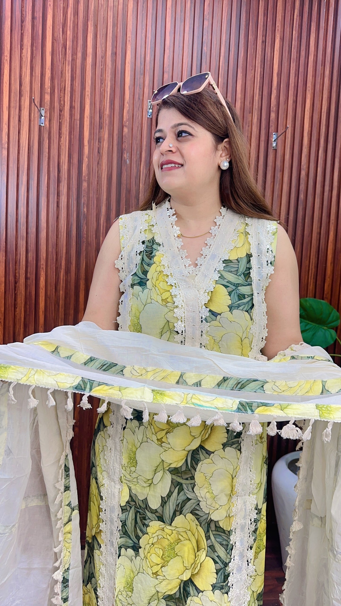 Flower Lace Cotton Suit