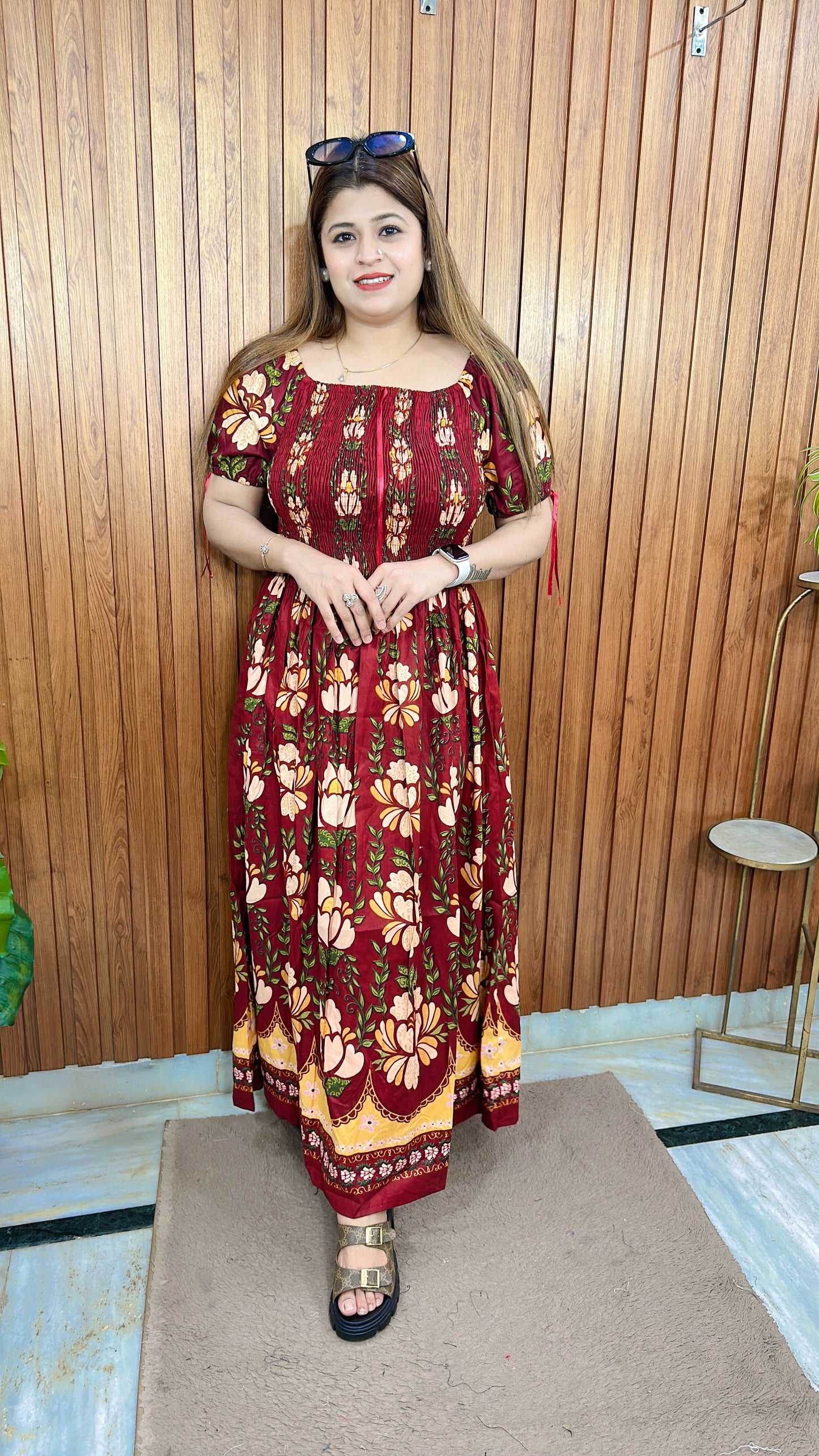Floral Print Bobbin Cotton Dress