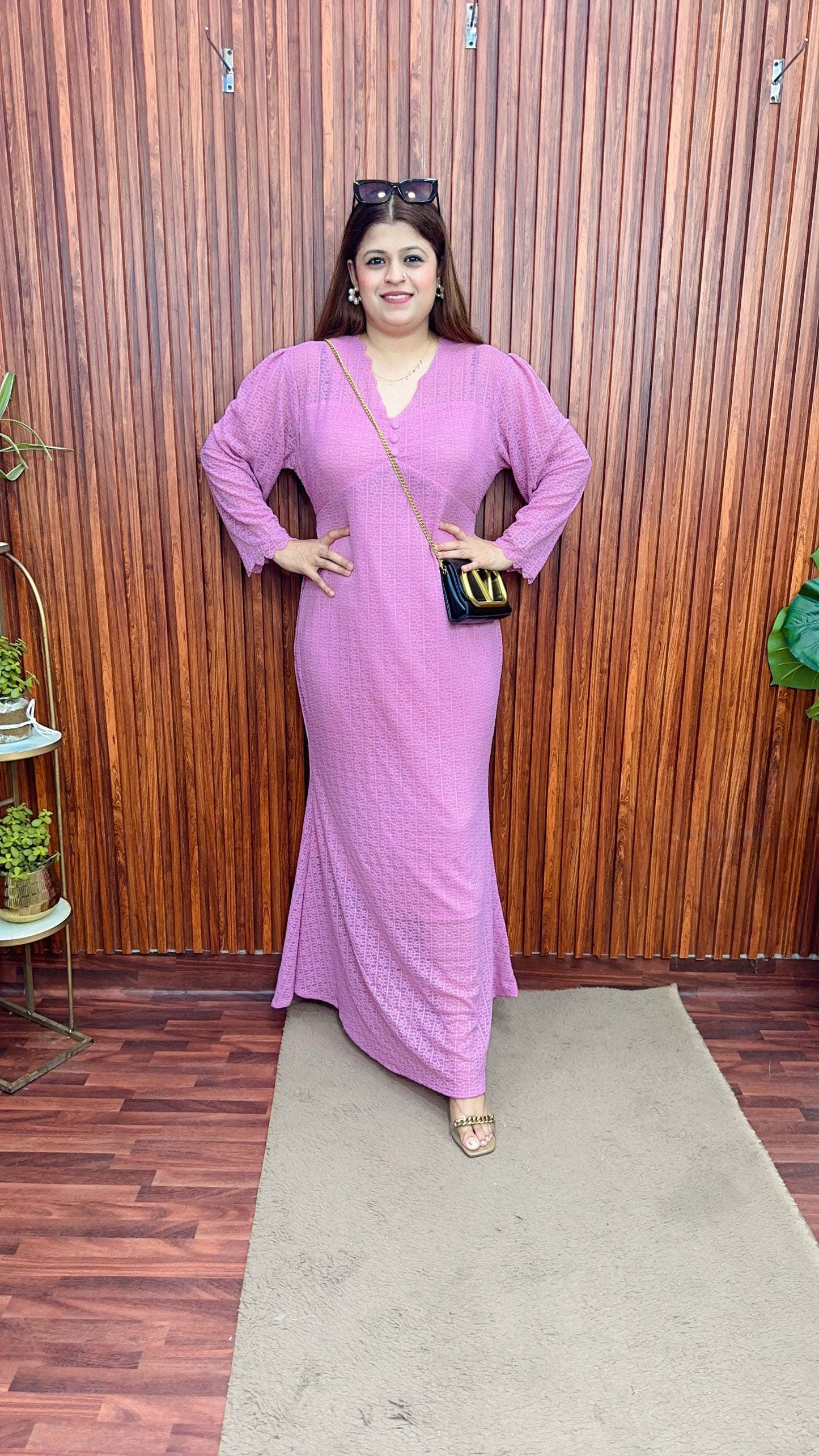 Fish cut Net Imported Dress