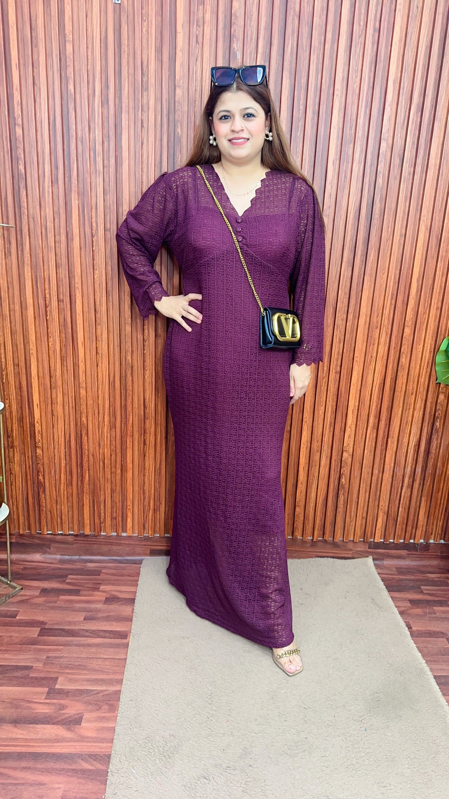 Fish cut Net Imported Dress