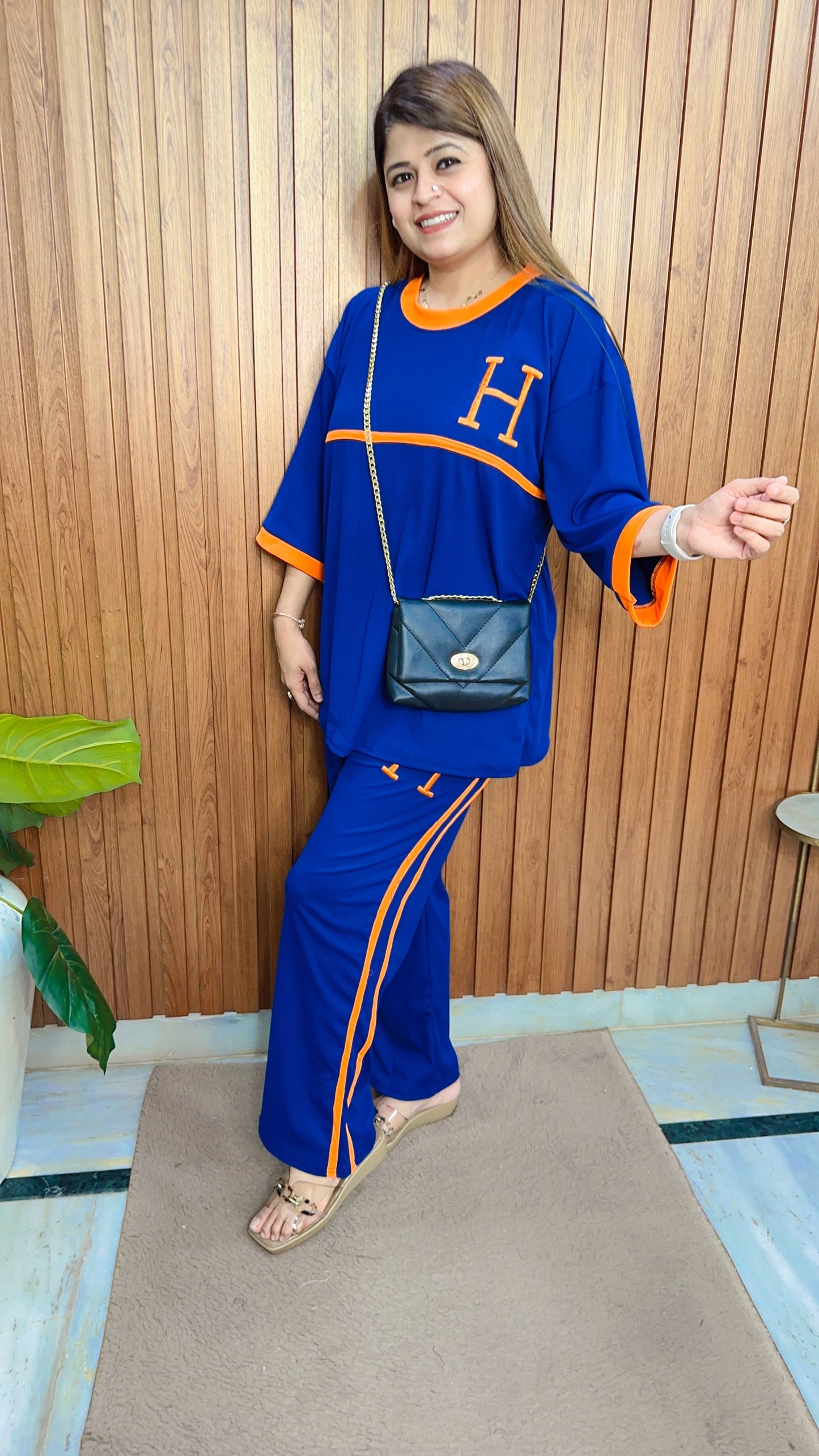 Round neck Ribbed Coord set