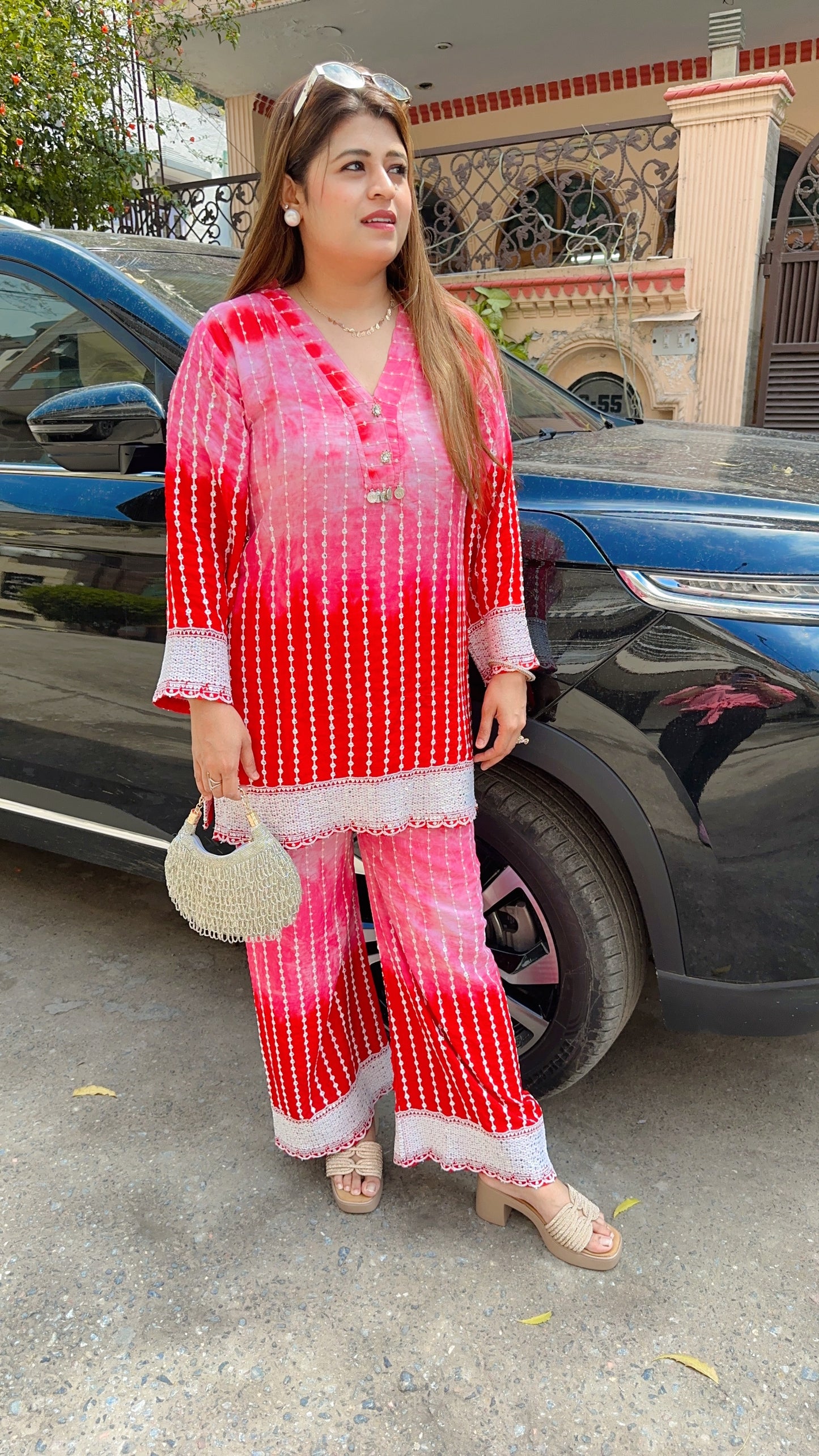 Ombre Schifli Cotton Coord Set