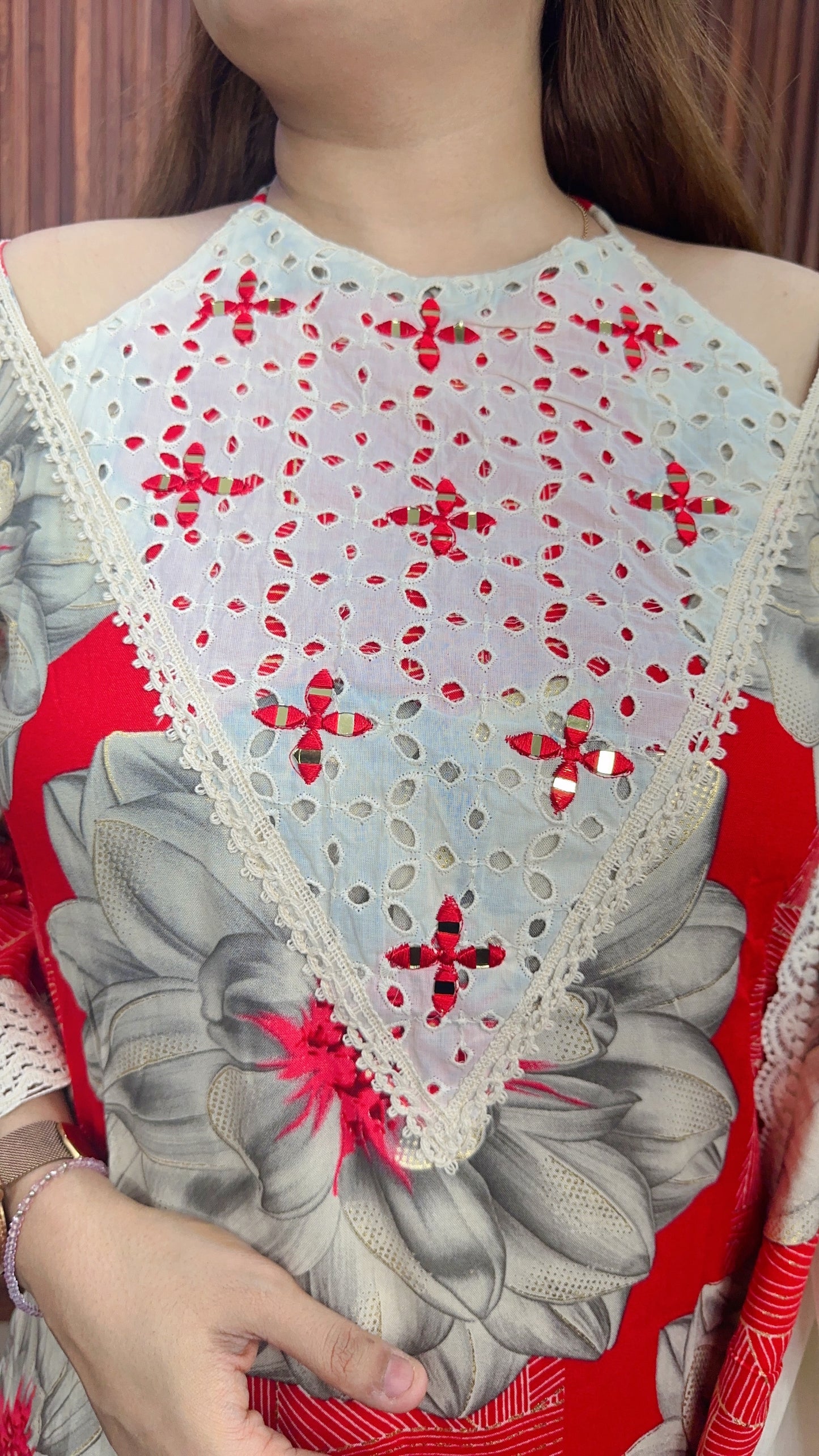 Schifli Halter Neck Cotton suit